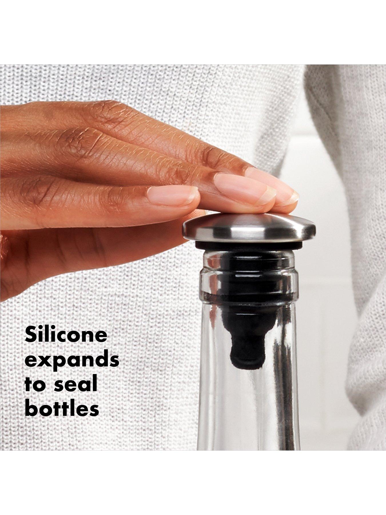 Image 3 of 6 of OXO Steel Spillproof Wine Stopper Set- 2 Pieces