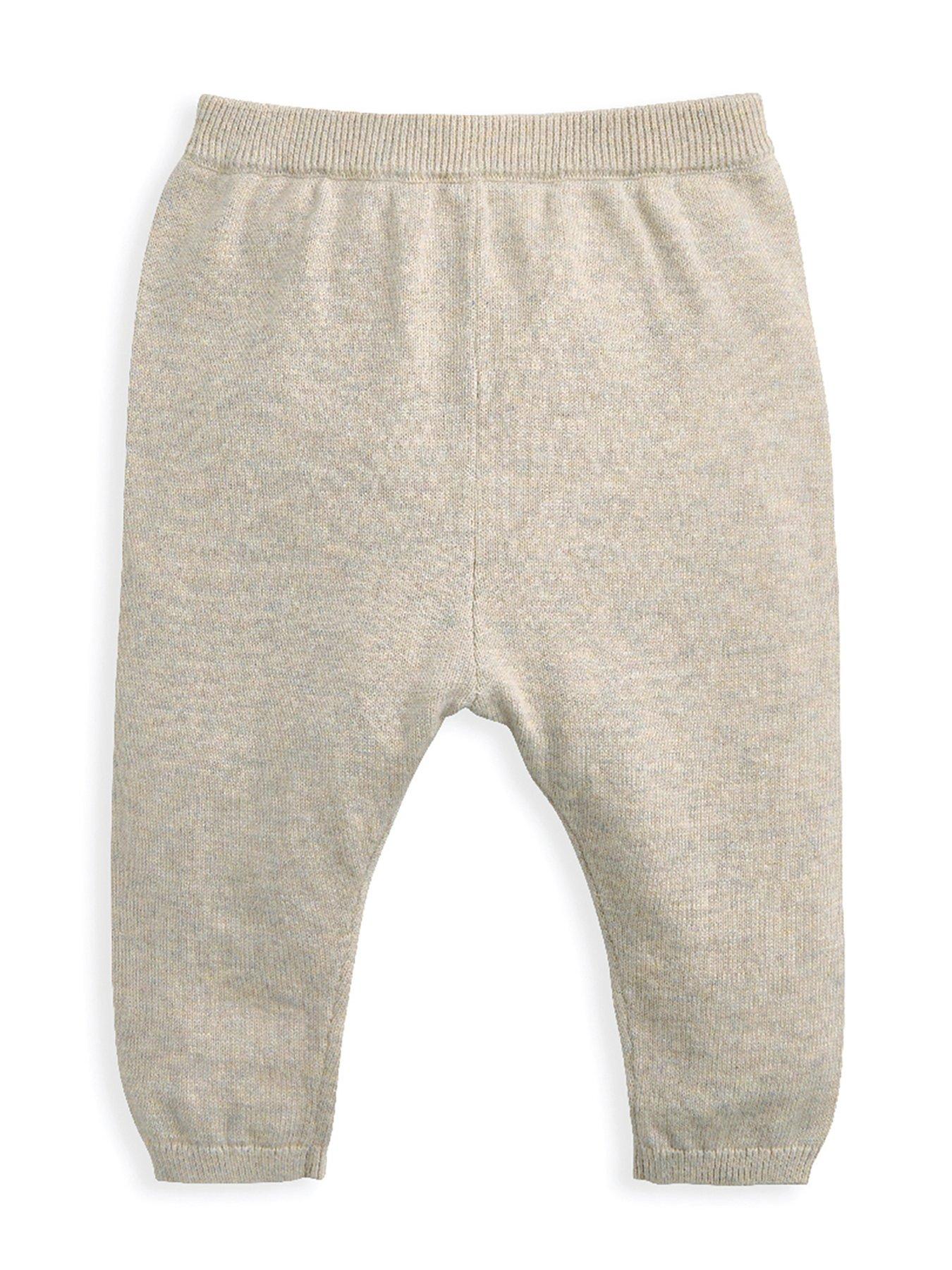 Image 2 of 4 of Mamas & Papas Baby Boys 2 Piece Knitted Polo Bodysuit & Bottoms Set - Beige