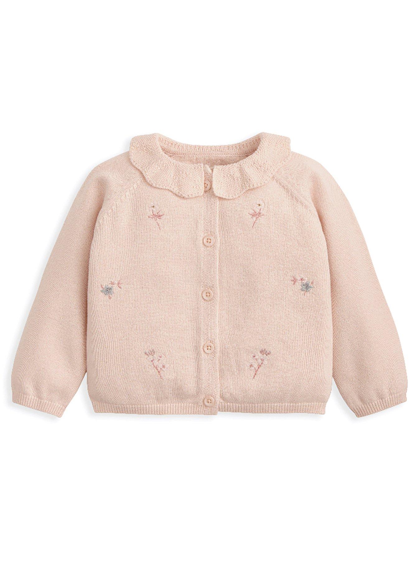 Image 3 of 4 of Mamas & Papas Baby Girls 2 Piece Embroidered Knitted Top & Legging Set - Pink