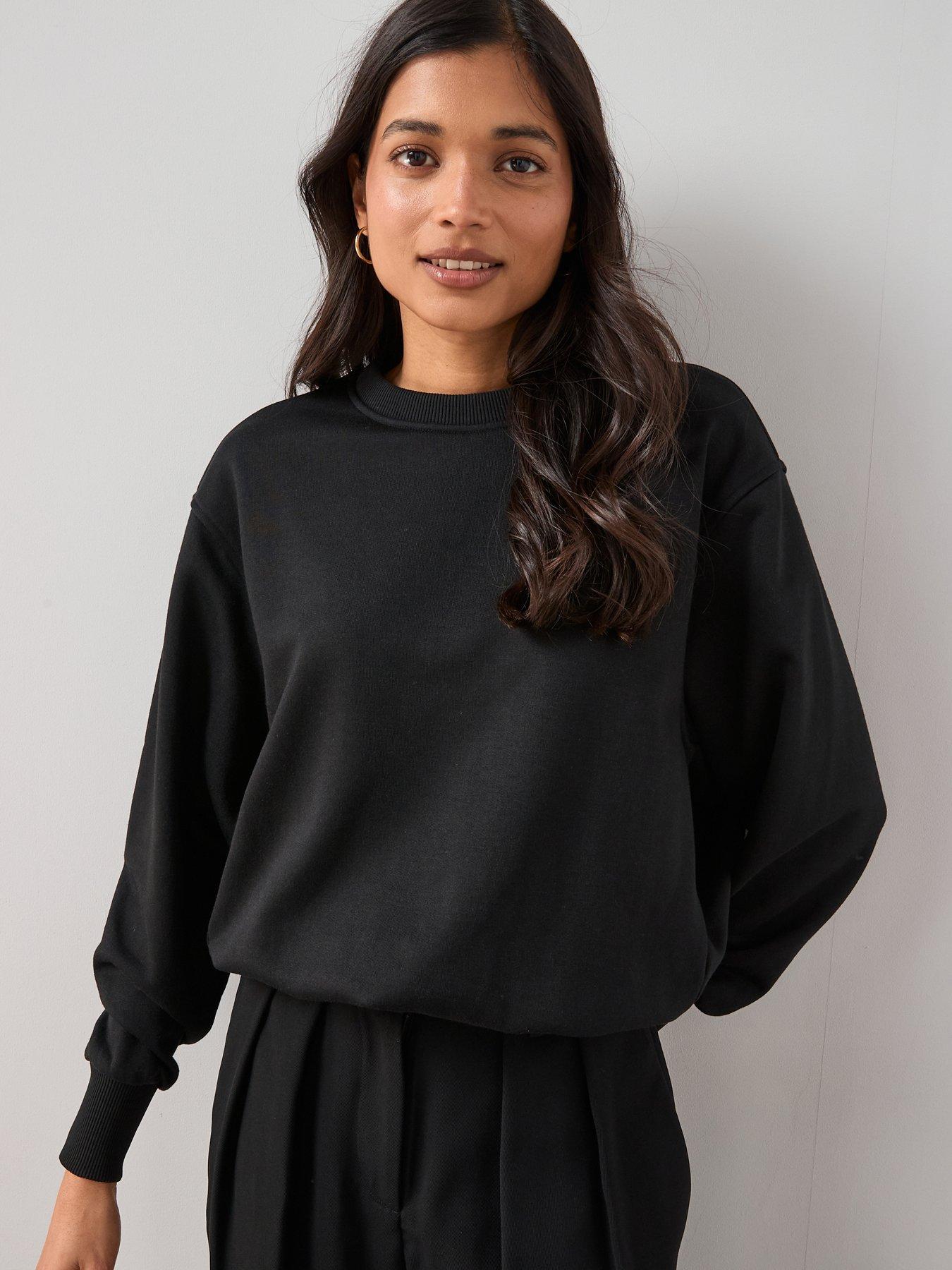 The Very Collection Bubble Hem Sweater - Black