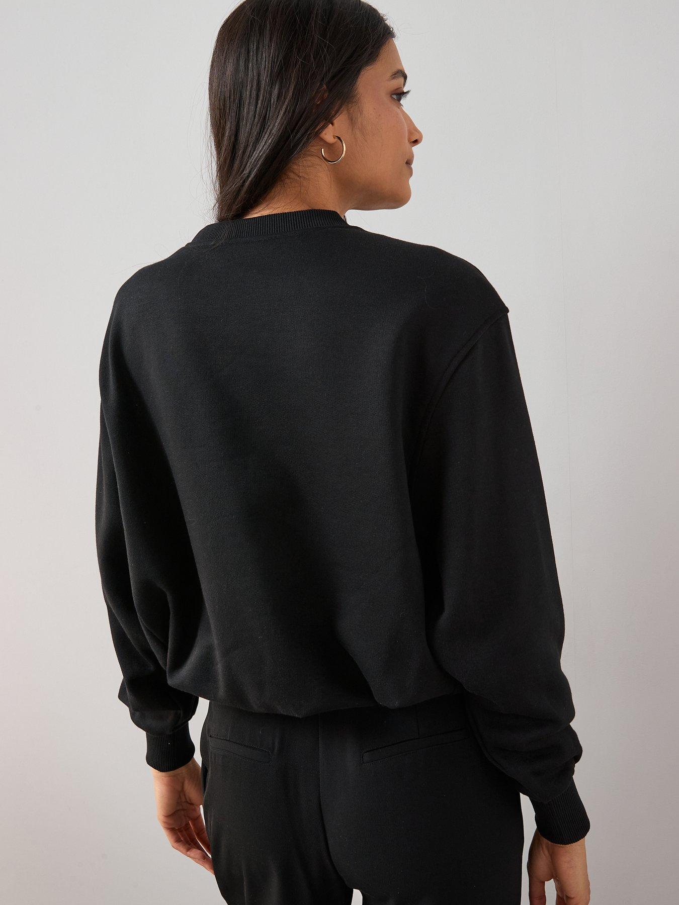 Image 2 of 6 of The Very Collection Bubble Hem Sweater - Black