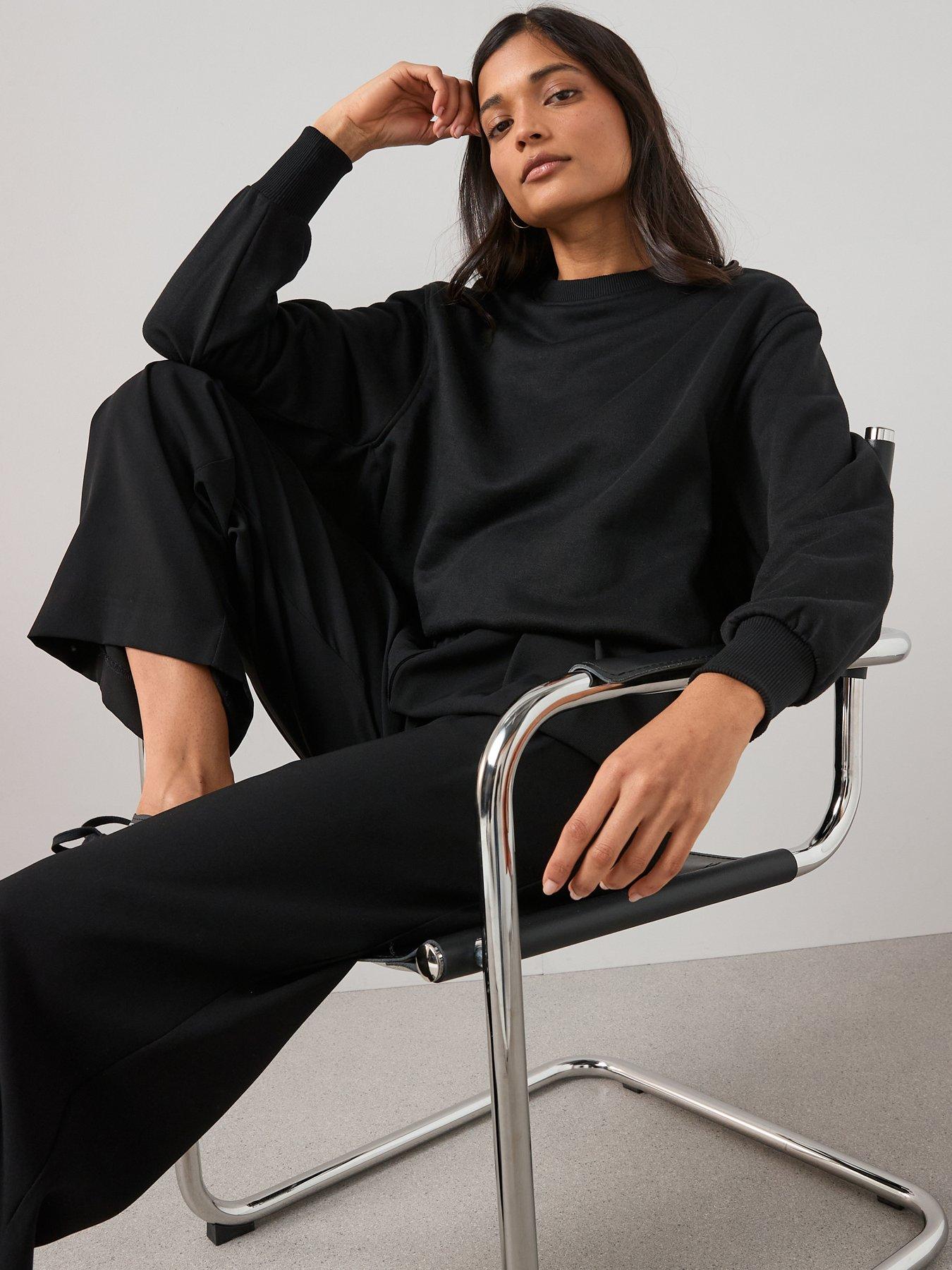 Image 4 of 6 of The Very Collection Bubble Hem Sweater - Black