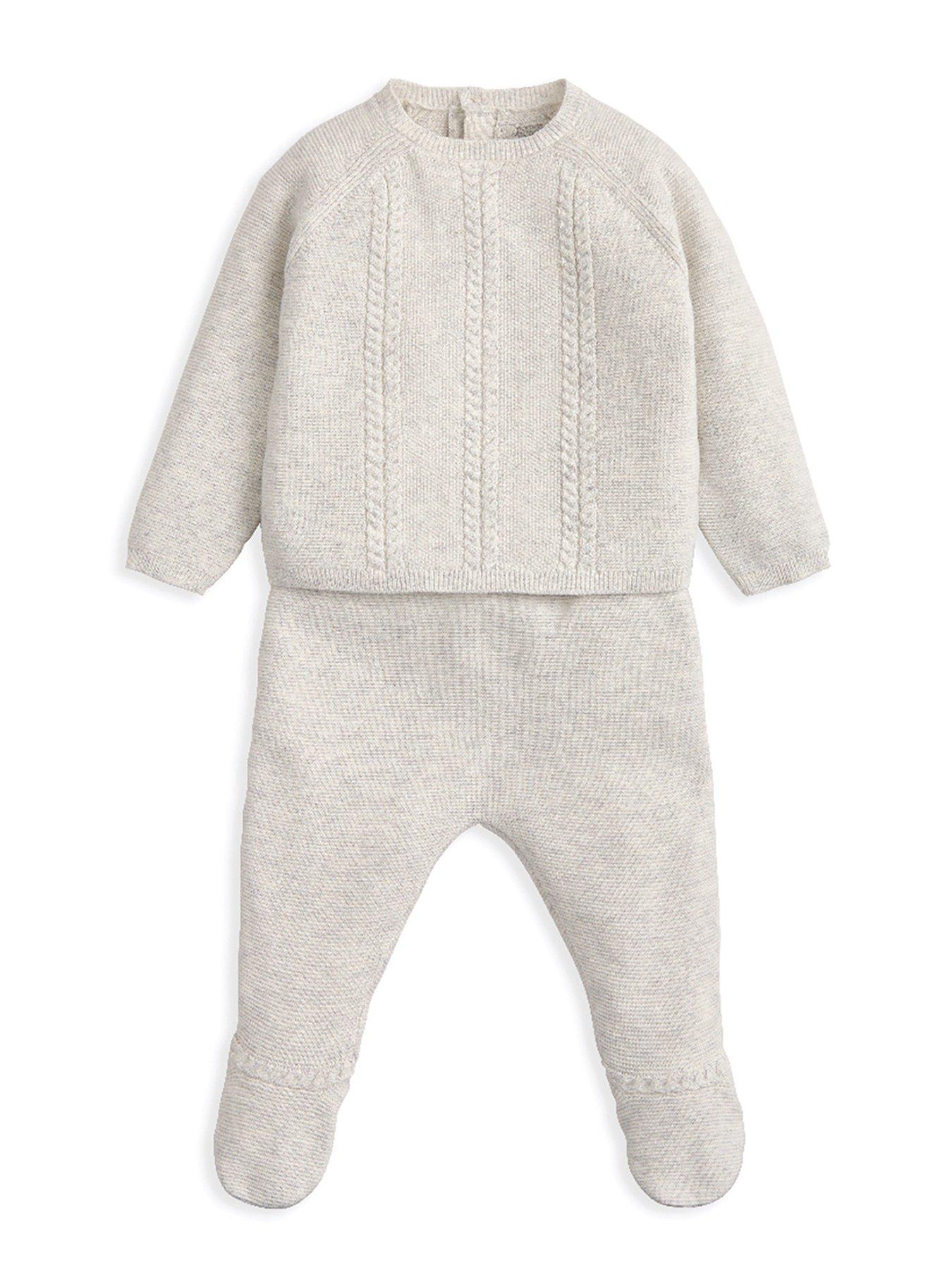 undefined Baby Unisex 2 Piece Long Sleeve Knitted Top & Bottom Set - Grey