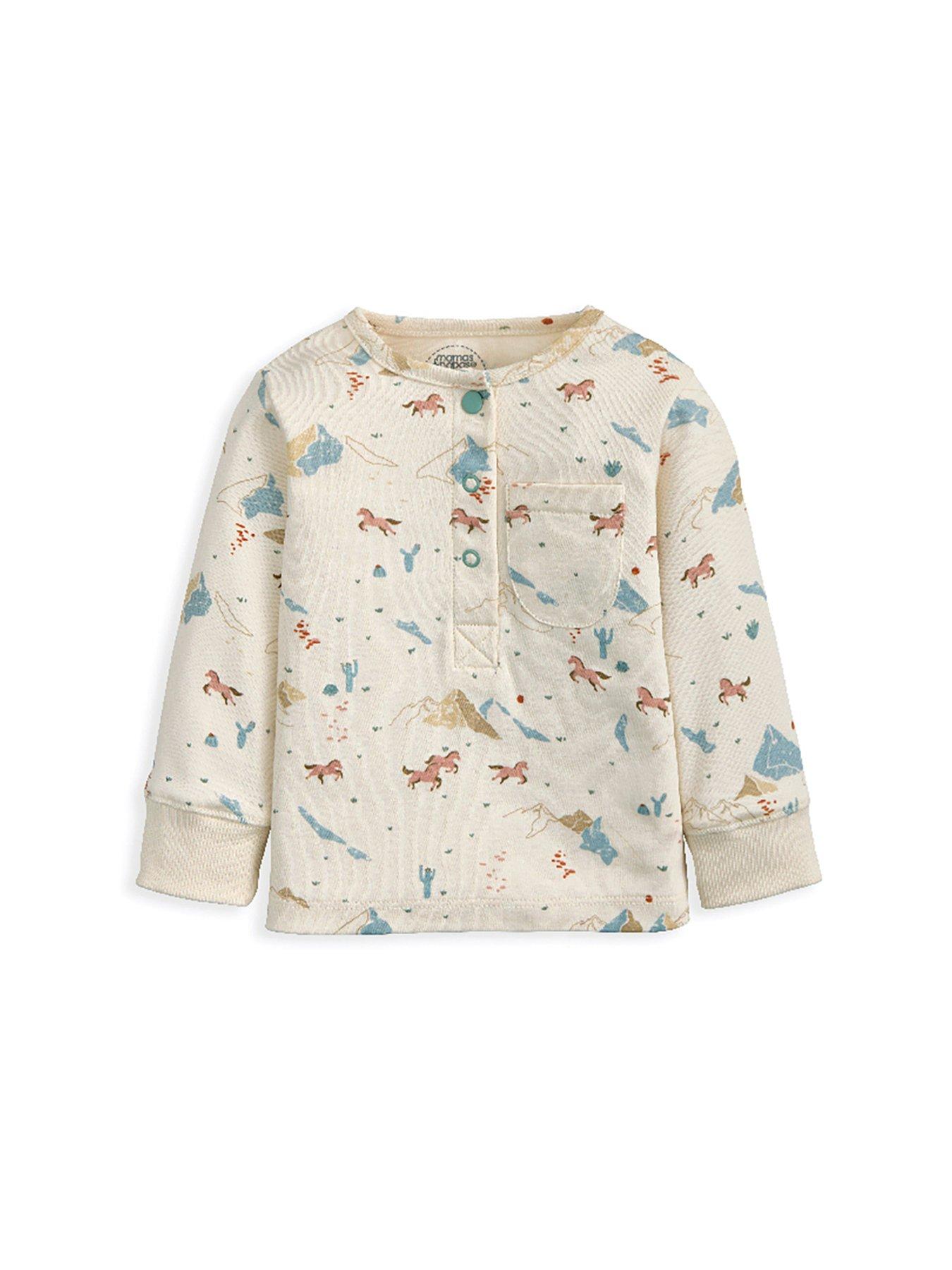 Image 3 of 4 of Mamas & Papas Baby Boys Rodeo Print Jersey Pyjamas - Cream