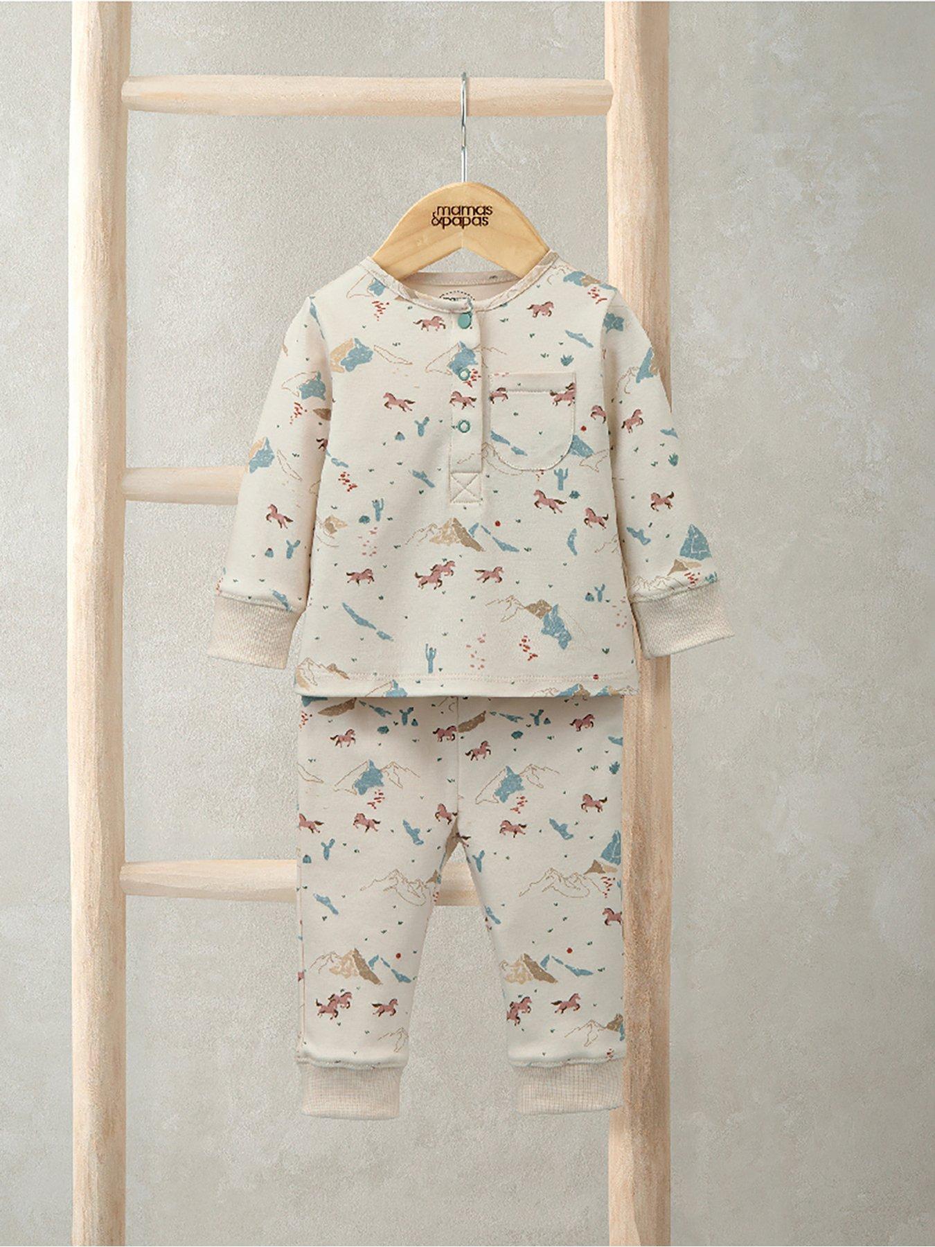 Image 4 of 4 of Mamas & Papas Baby Boys Rodeo Print Jersey Pyjamas - Cream