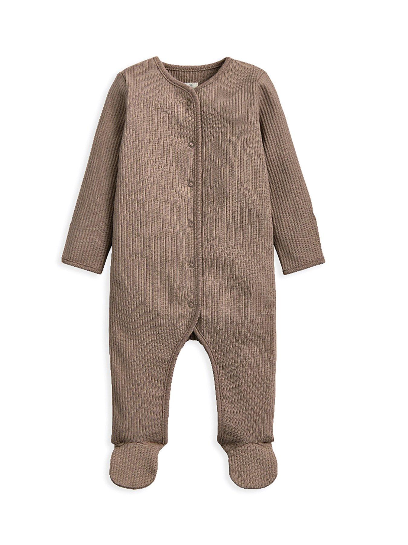  image of mamas-papas-baby-unisex-4-piece-teddy-bear-sleepsuits-bodysuit-amp-hat-set-beige