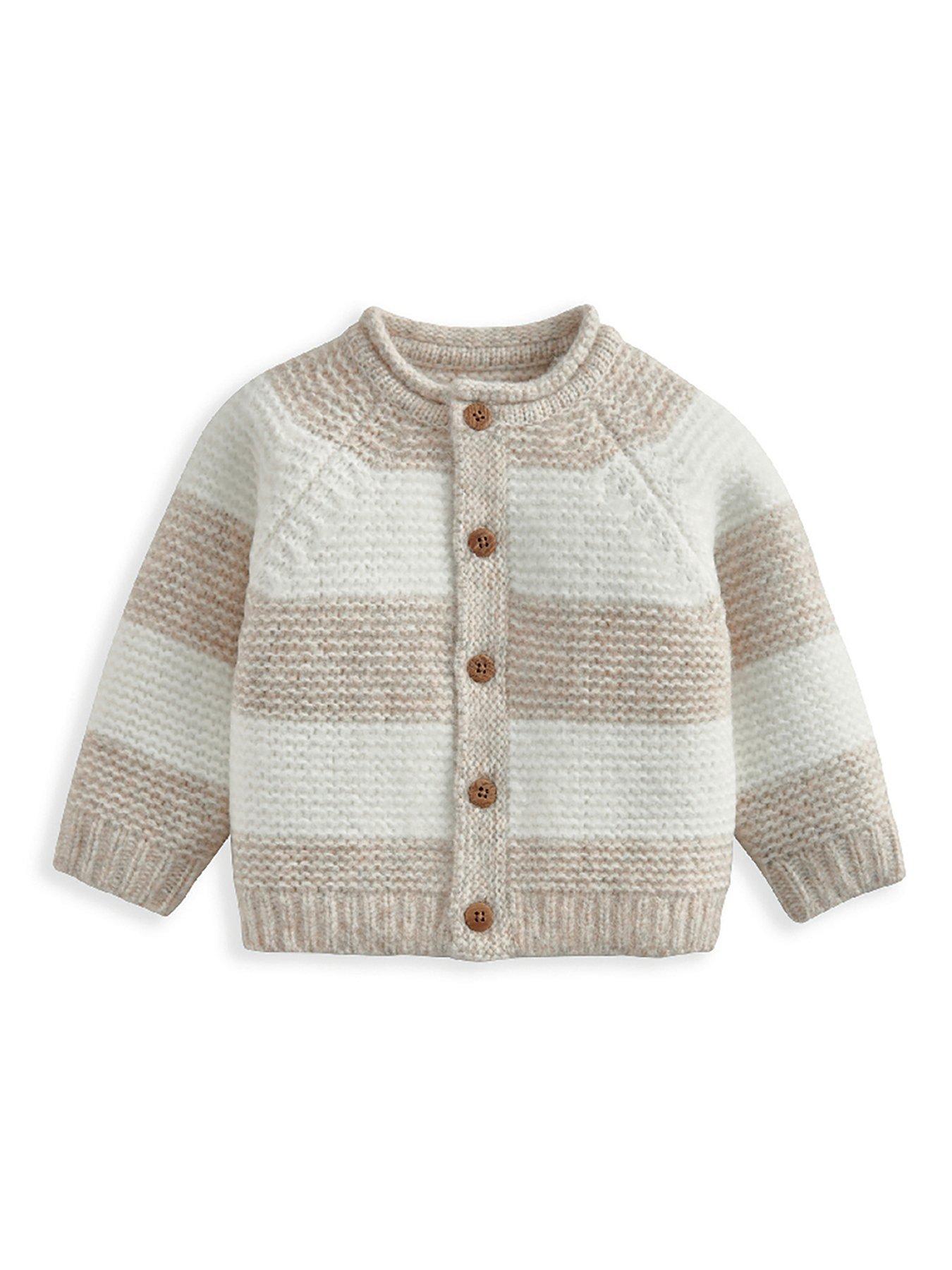 undefined Baby Unisex Stripe Cardigan - Cream
