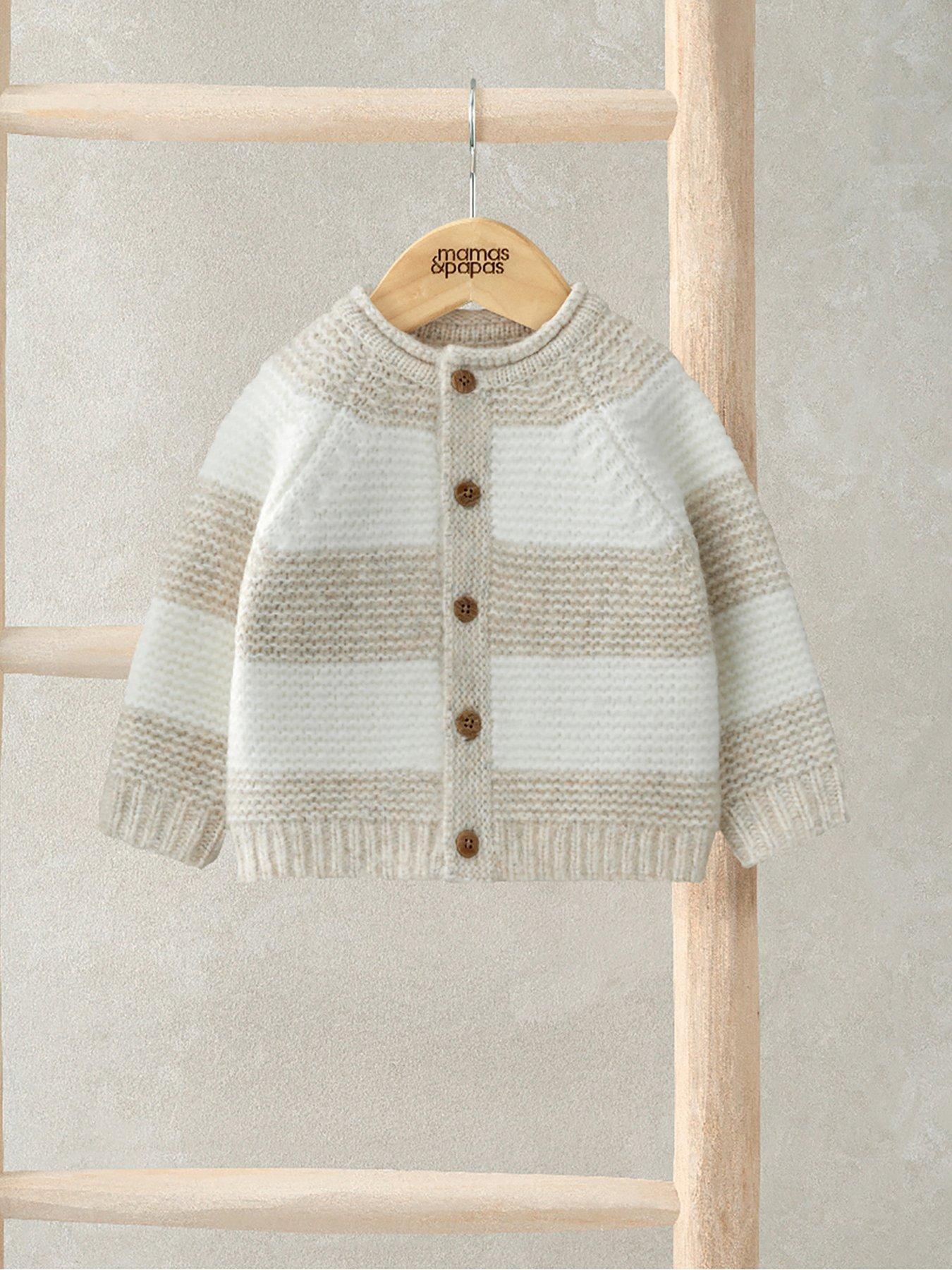 Image 2 of 2 of Mamas & Papas Baby Unisex Stripe Cardigan - Cream