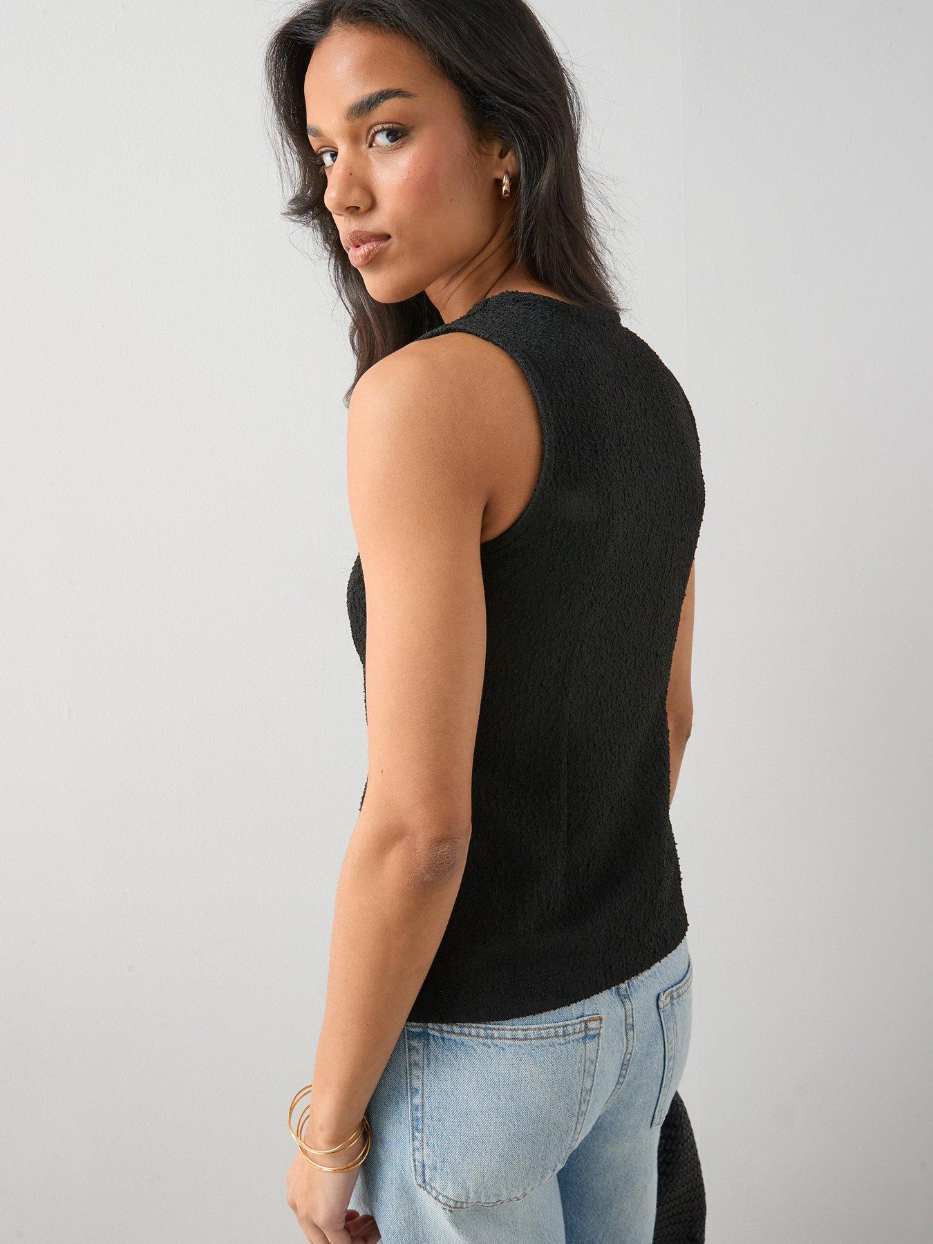 Image 2 of 7 of The Very Collection Boucle Top - Black