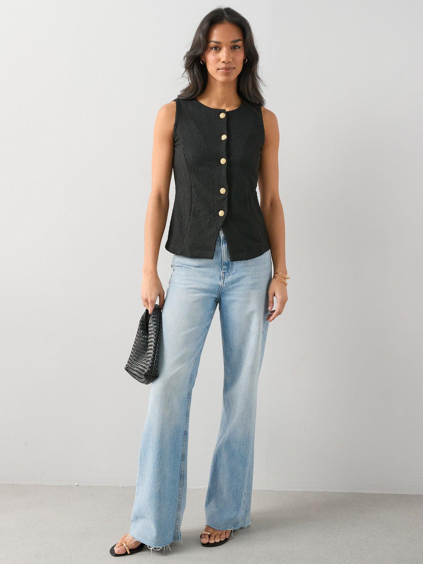 Image 3 of 7 of The Very Collection Boucle Top - Black