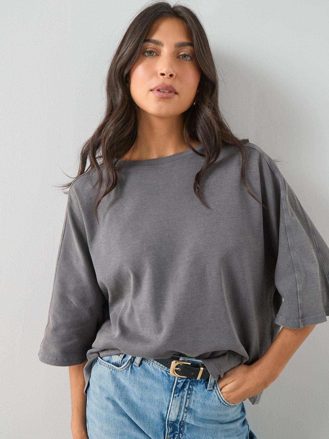  image of the-very-collection-washed-t-shirt-grey