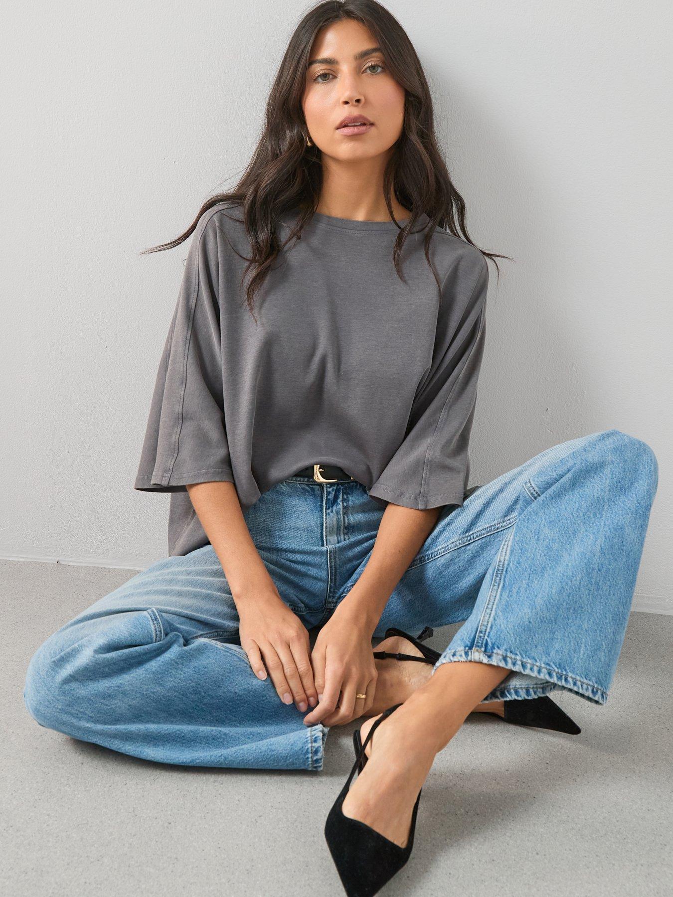  image of the-very-collection-washed-t-shirt-grey