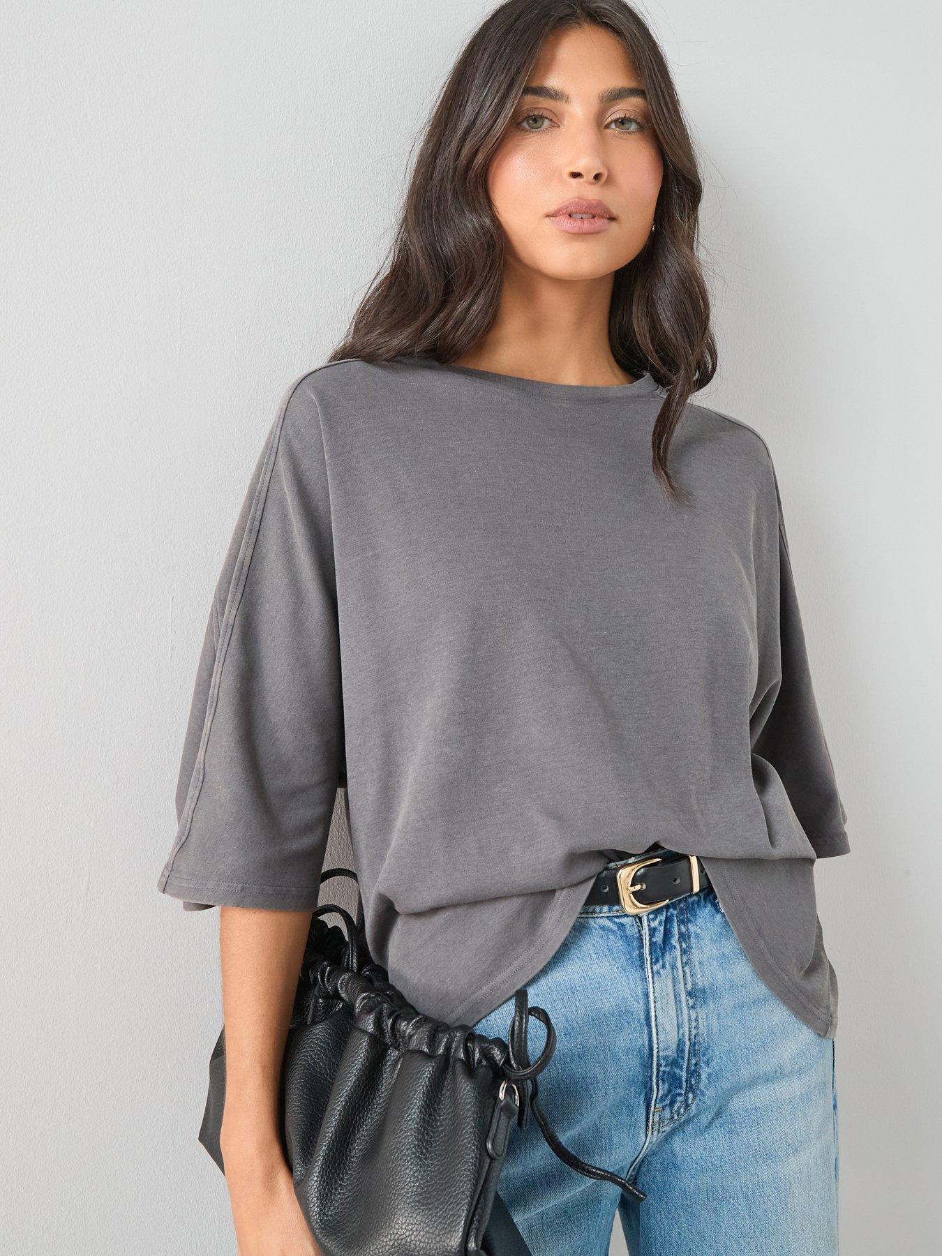  image of the-very-collection-washed-t-shirt-grey