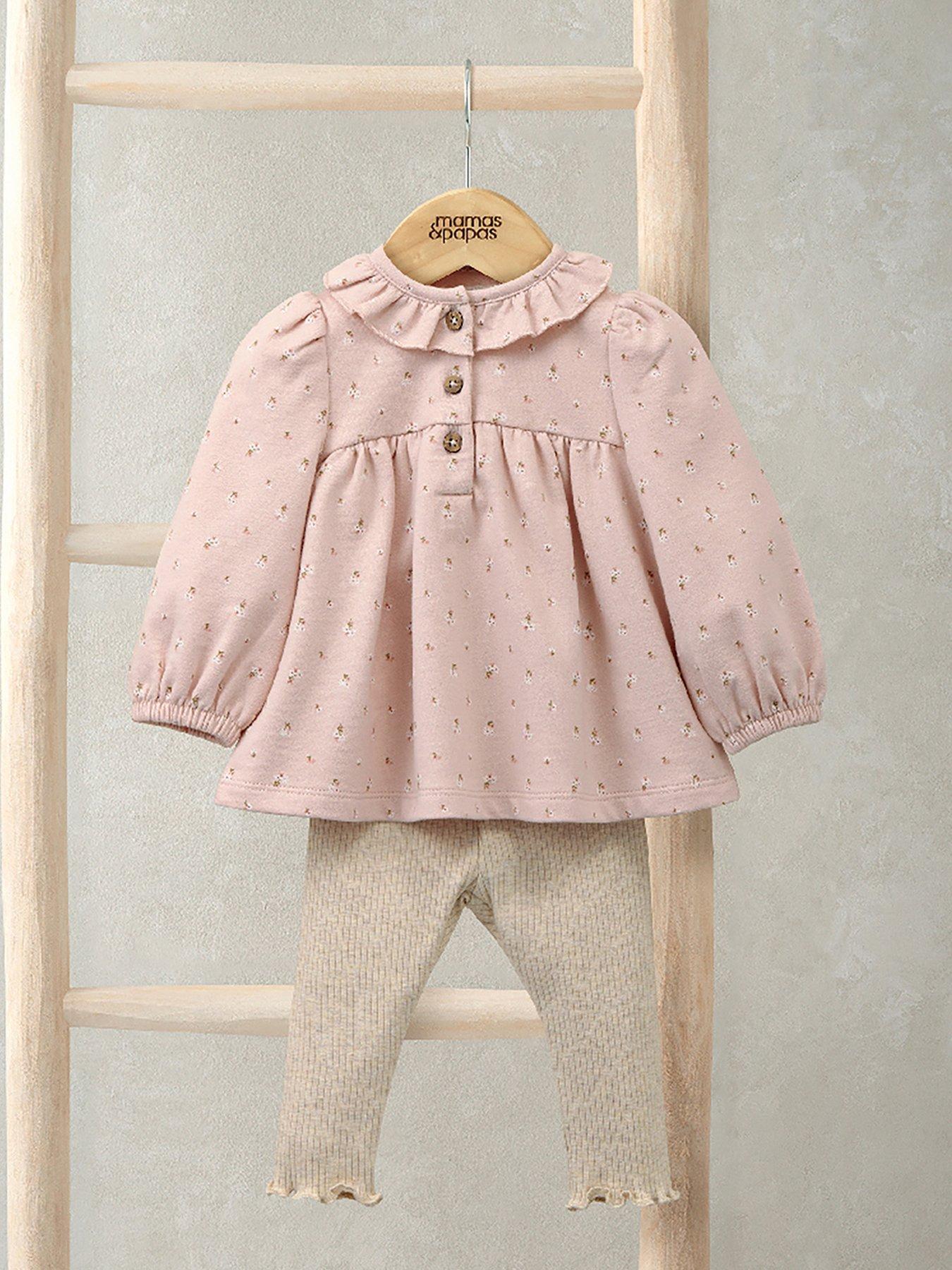 undefined Baby Girls 2 Piece Confetti Floral Sweat Top & Legging Set - Pink