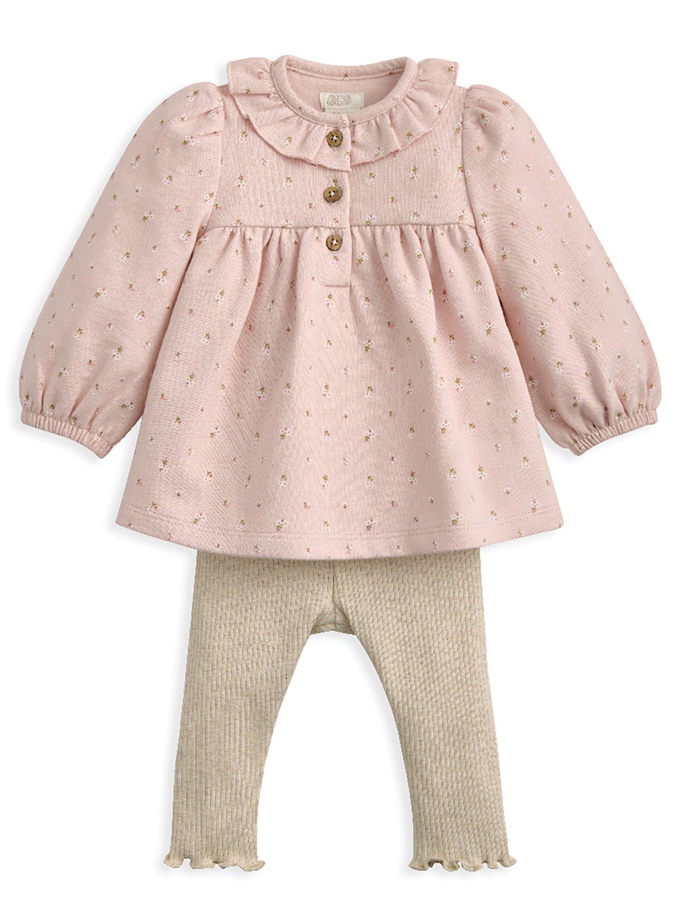 Image 2 of 4 of Mamas & Papas Baby Girls 2 Piece Confetti Floral Sweat Top & Legging Set - Pink