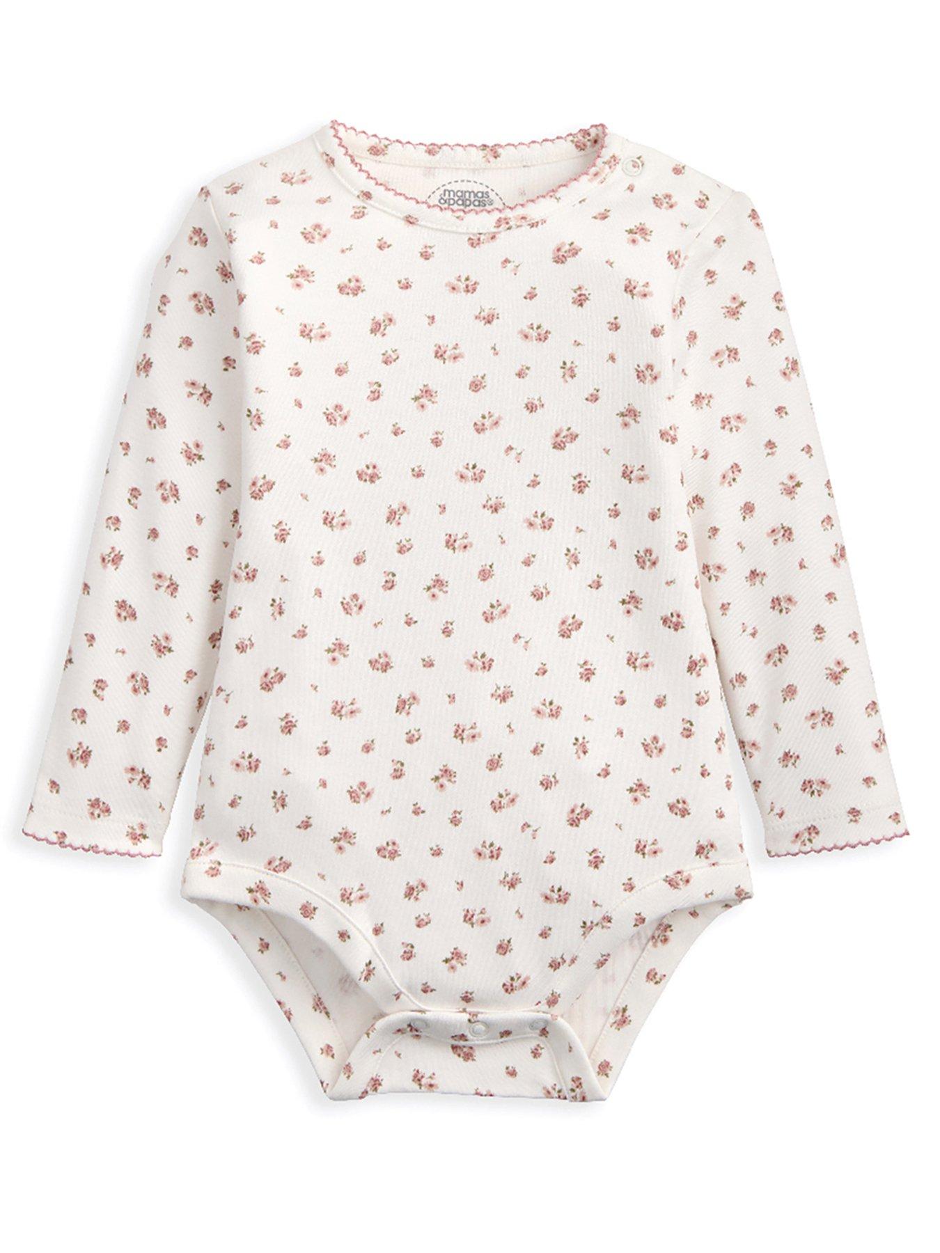 Image 4 of 5 of Mamas & Papas Baby Girls 2 Piece Floral Dungaree & Bodysuit Set - Pink