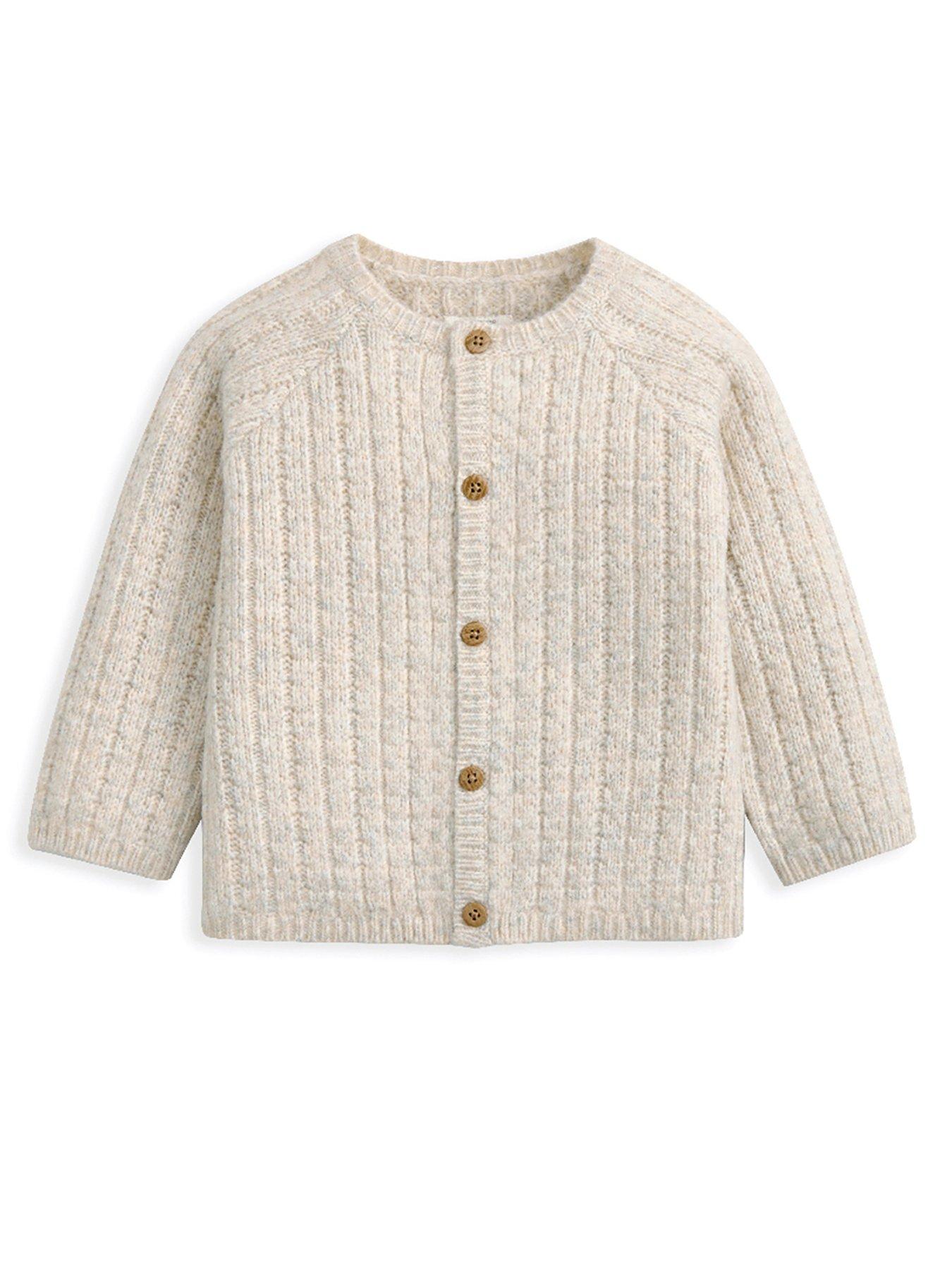 Image 3 of 4 of Mamas & Papas Baby Unisex 2 Piece Cable Knit Top & Bottoms Set - Beige