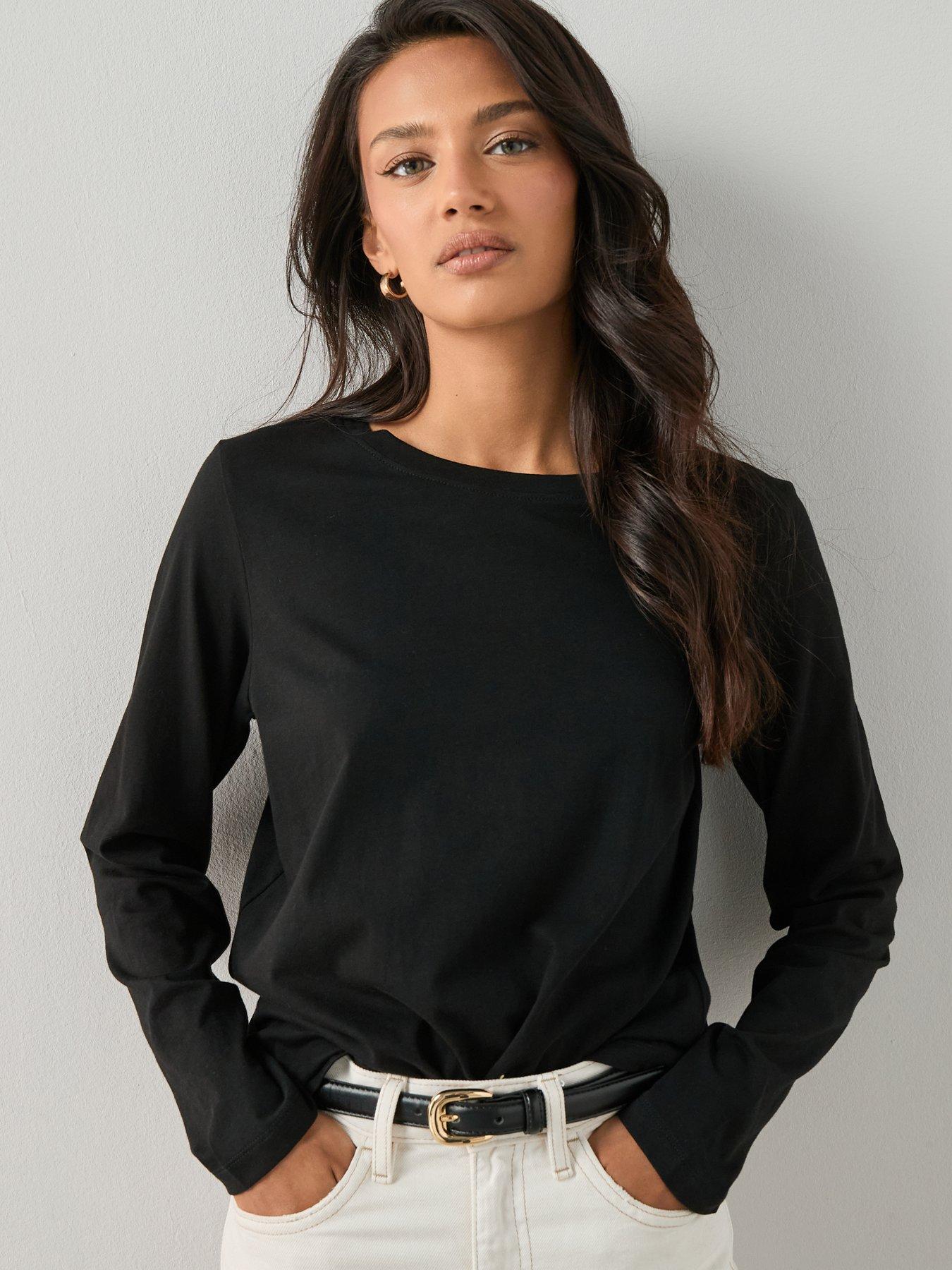 The Very Collection Long Sleeve Crew Neck T-shirt - Black