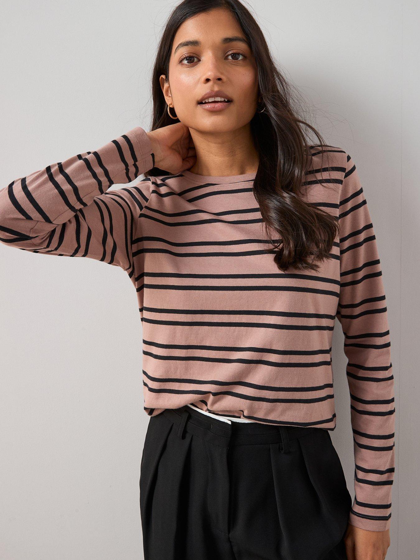 The Very Collection Stripe Long Sleeve Crew Neck T-shirt
