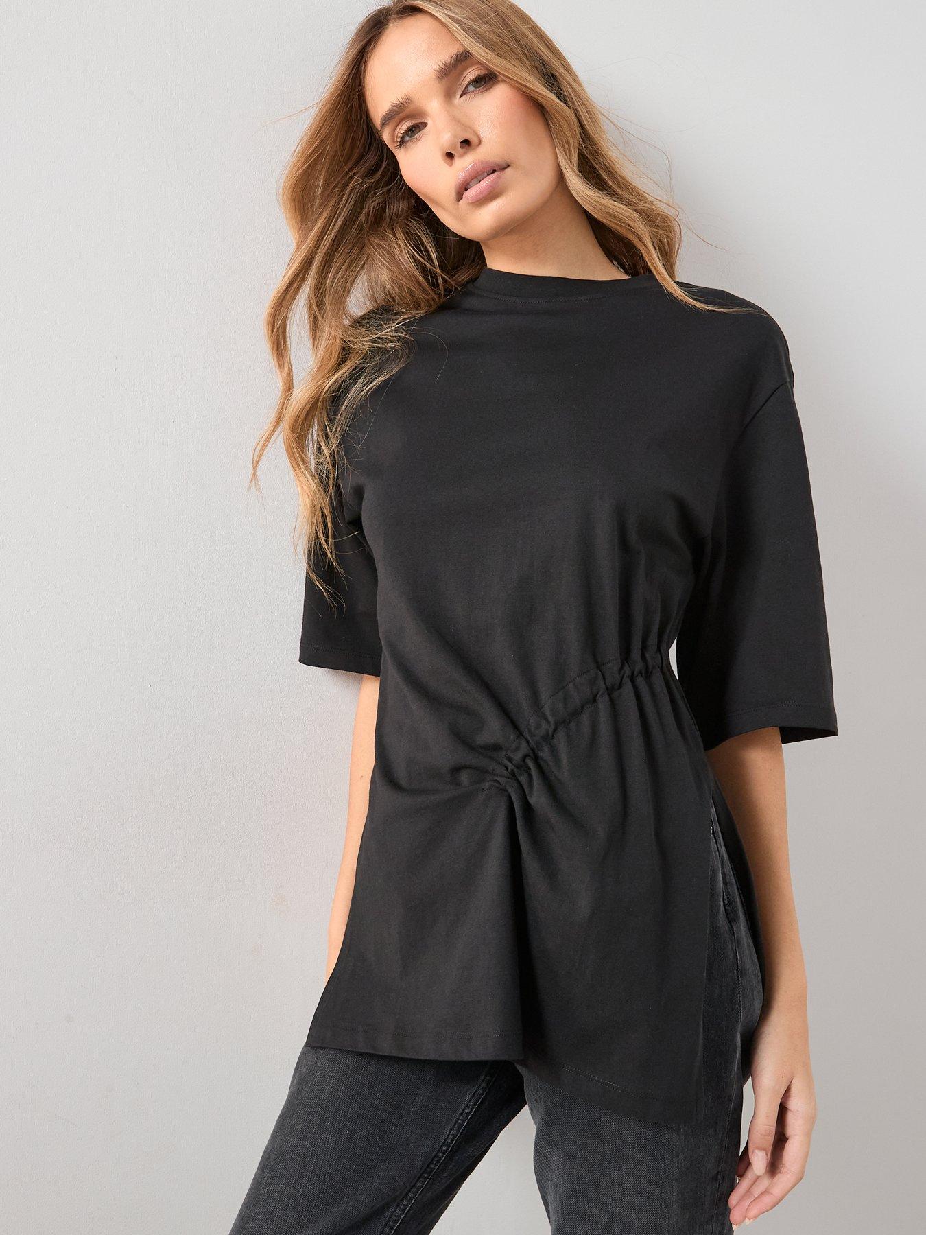 The Very Collection Ruched Side T-Shirt - Black