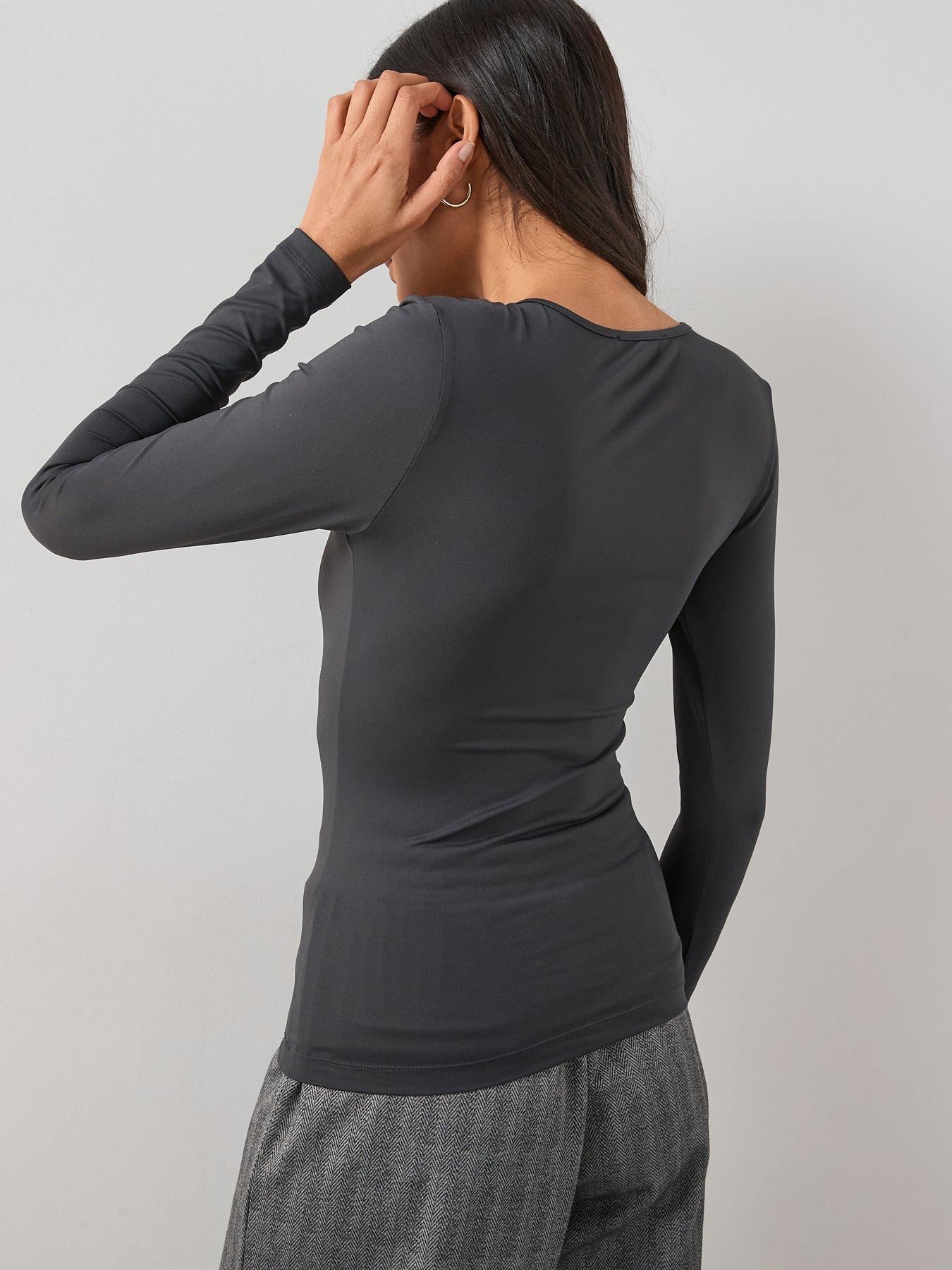 Image 2 of 7 of The Very Collection Soft Touch Long Sleeve Crewe T-shirt - Grey