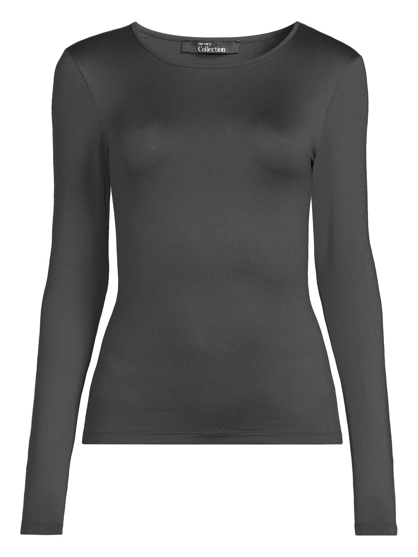 Image 7 of 7 of The Very Collection Soft Touch Long Sleeve Crewe T-shirt - Grey
