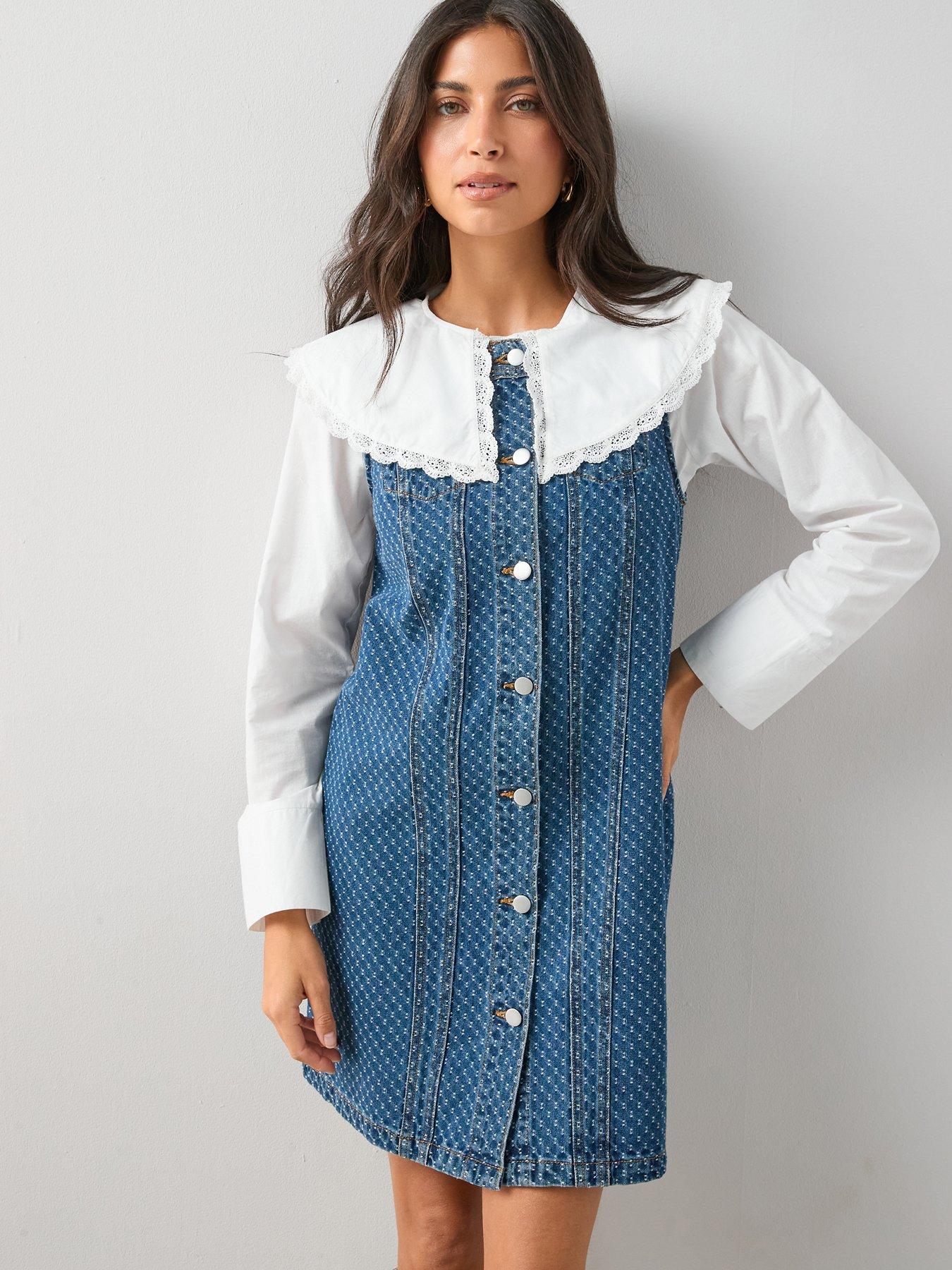 Women | Pinafore Dress | Blue | Littlewoods