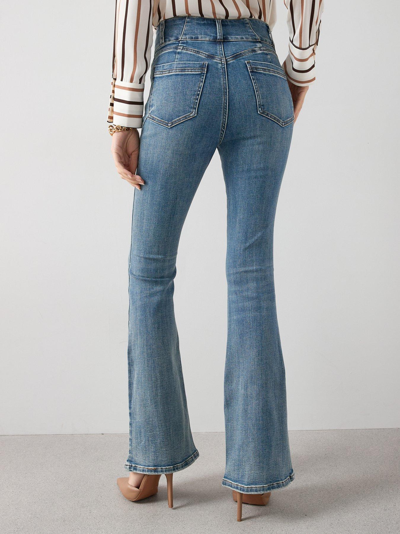  image of the-very-collection-triple-button-flare-shaping-jeans