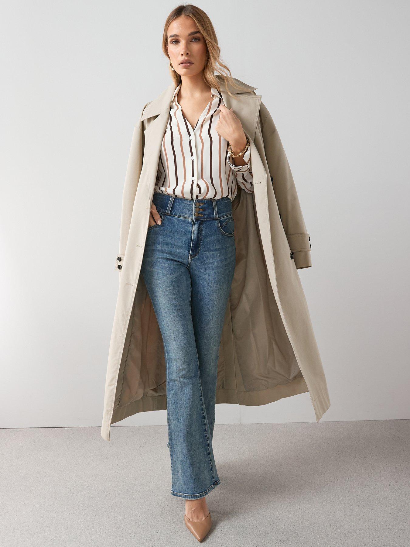  image of the-very-collection-triple-button-flare-shaping-jeans