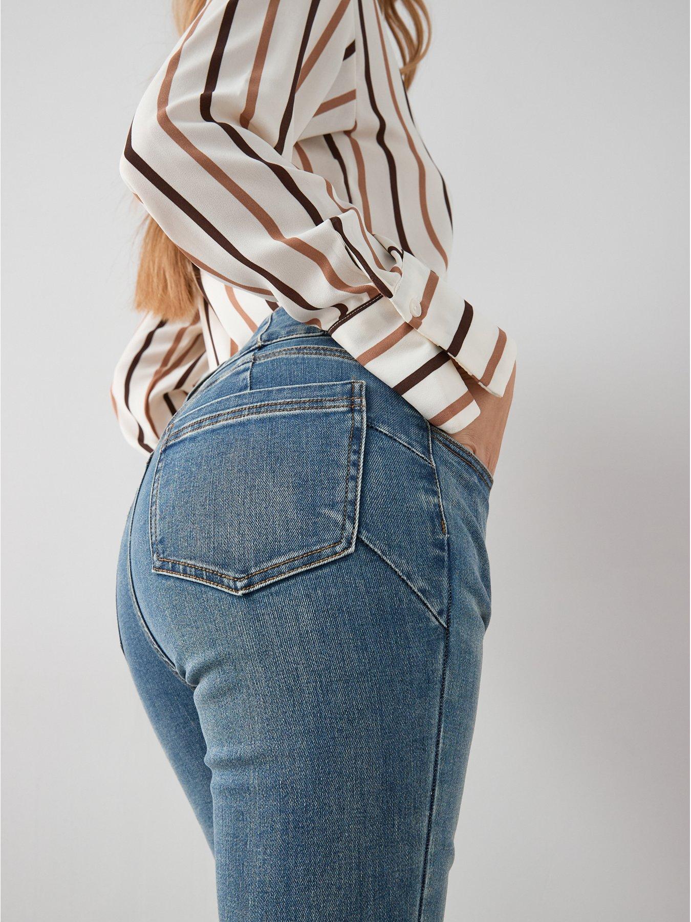  image of the-very-collection-triple-button-flare-shaping-jeans
