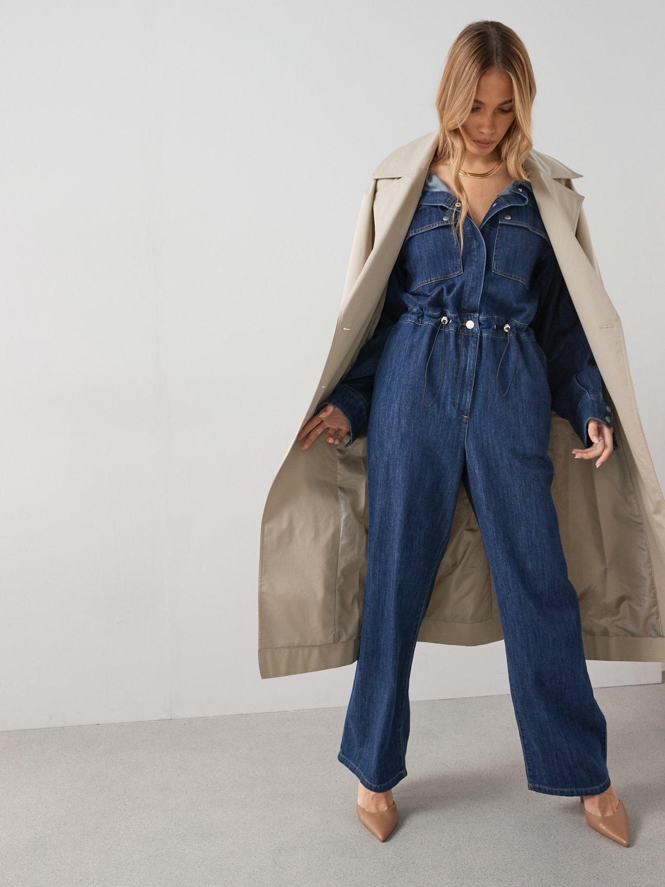 Image 5 of 7 of The Very Collection Soft Denim Jumpsuit - Dark Wash