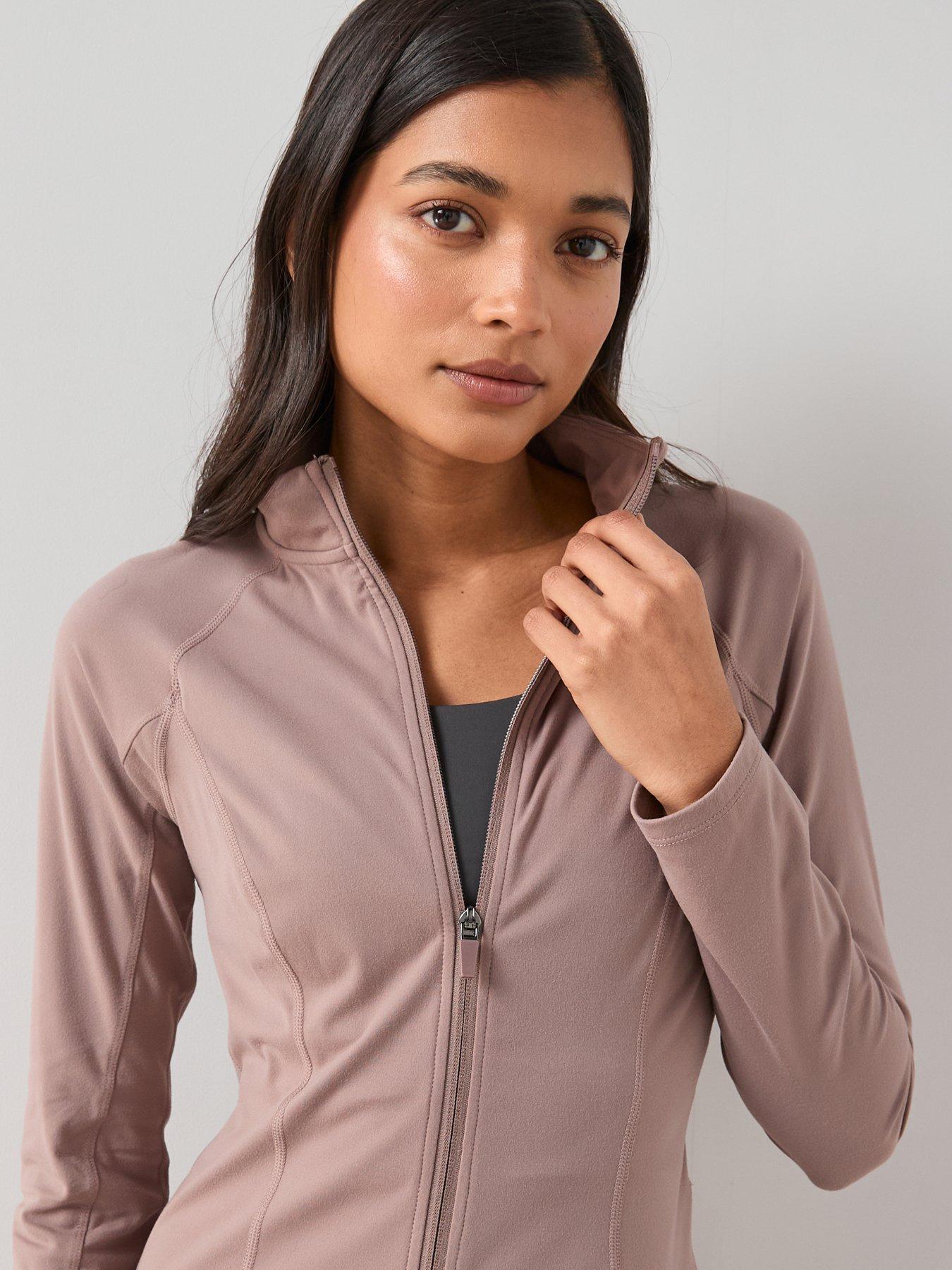 Image 4 of 6 of The Very Collection Zip Through Athleisure Jacket - Taupe