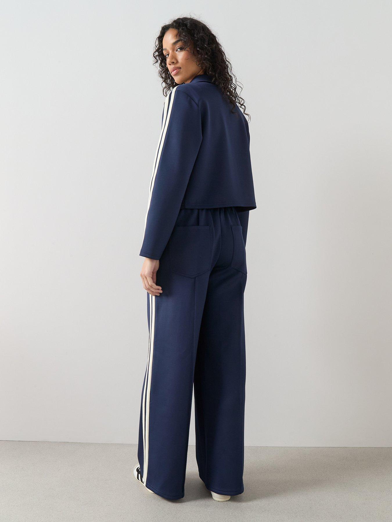 Image 6 of 7 of The Very Collection Zip Through Side Stripe Jacket Co-Ord - Navy