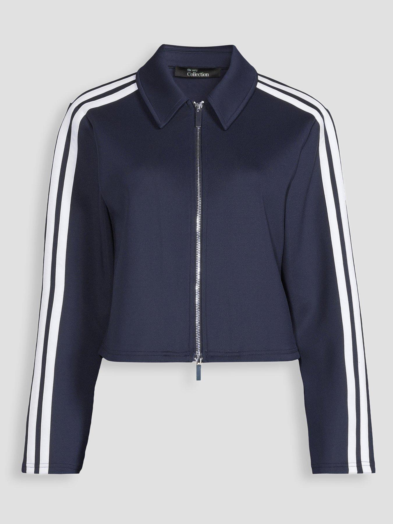 Image 7 of 7 of The Very Collection Zip Through Side Stripe Jacket Co-Ord - Navy