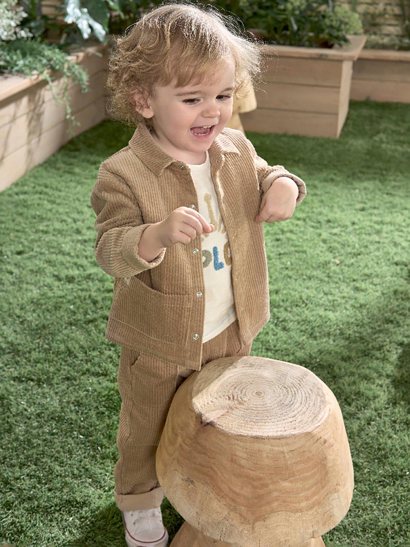 Image 1 of 5 of Mamas & Papas Baby Boys Cord Shacket - Beige