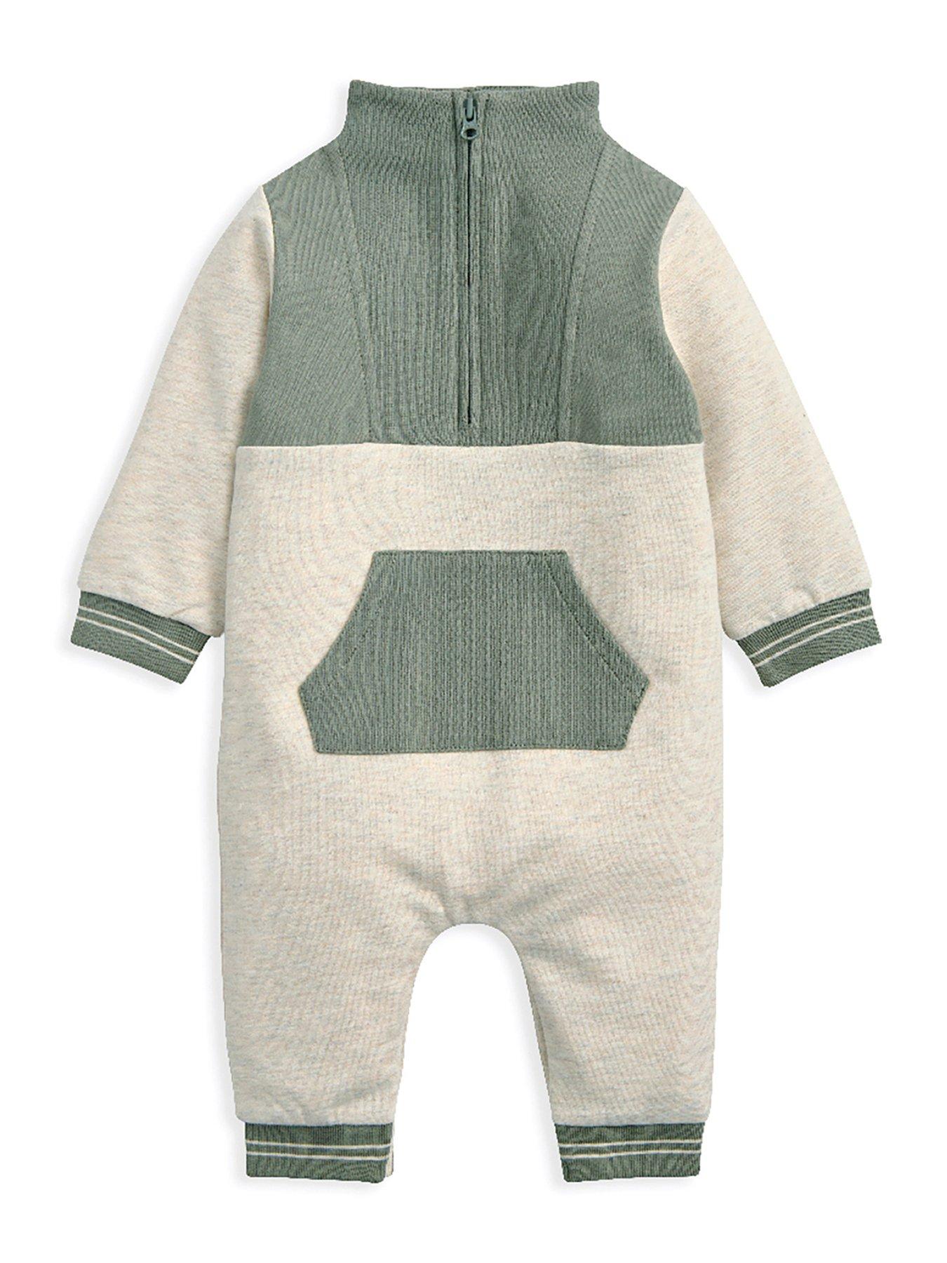 Image 1 of 2 of Mamas & Papas Baby Boys Colour Block Slouchy Romper - Beige