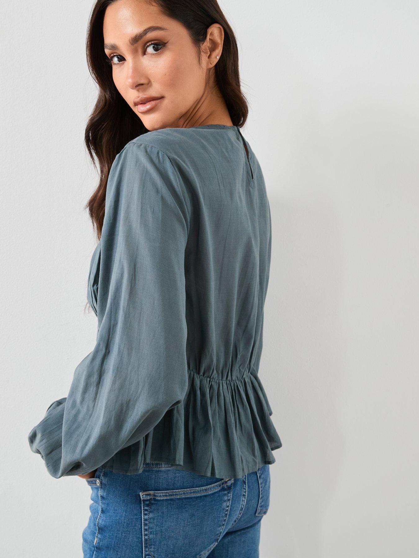 Image 2 of 6 of AllSaints Melani Top - Blue