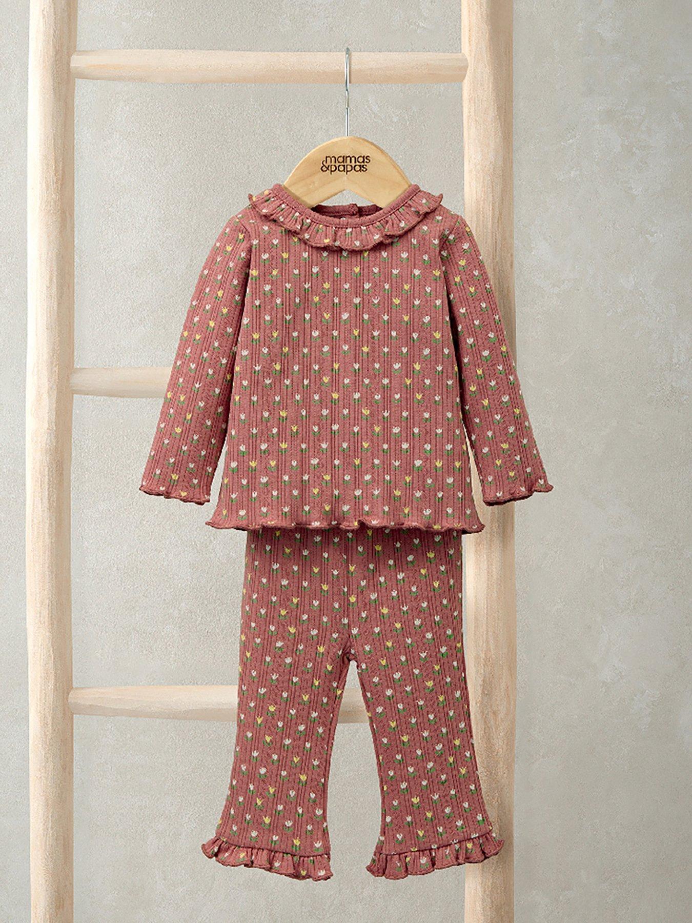 undefined Baby Girls 2 Piece Flowerbed Jersey Top & Bottoms Set - Pink