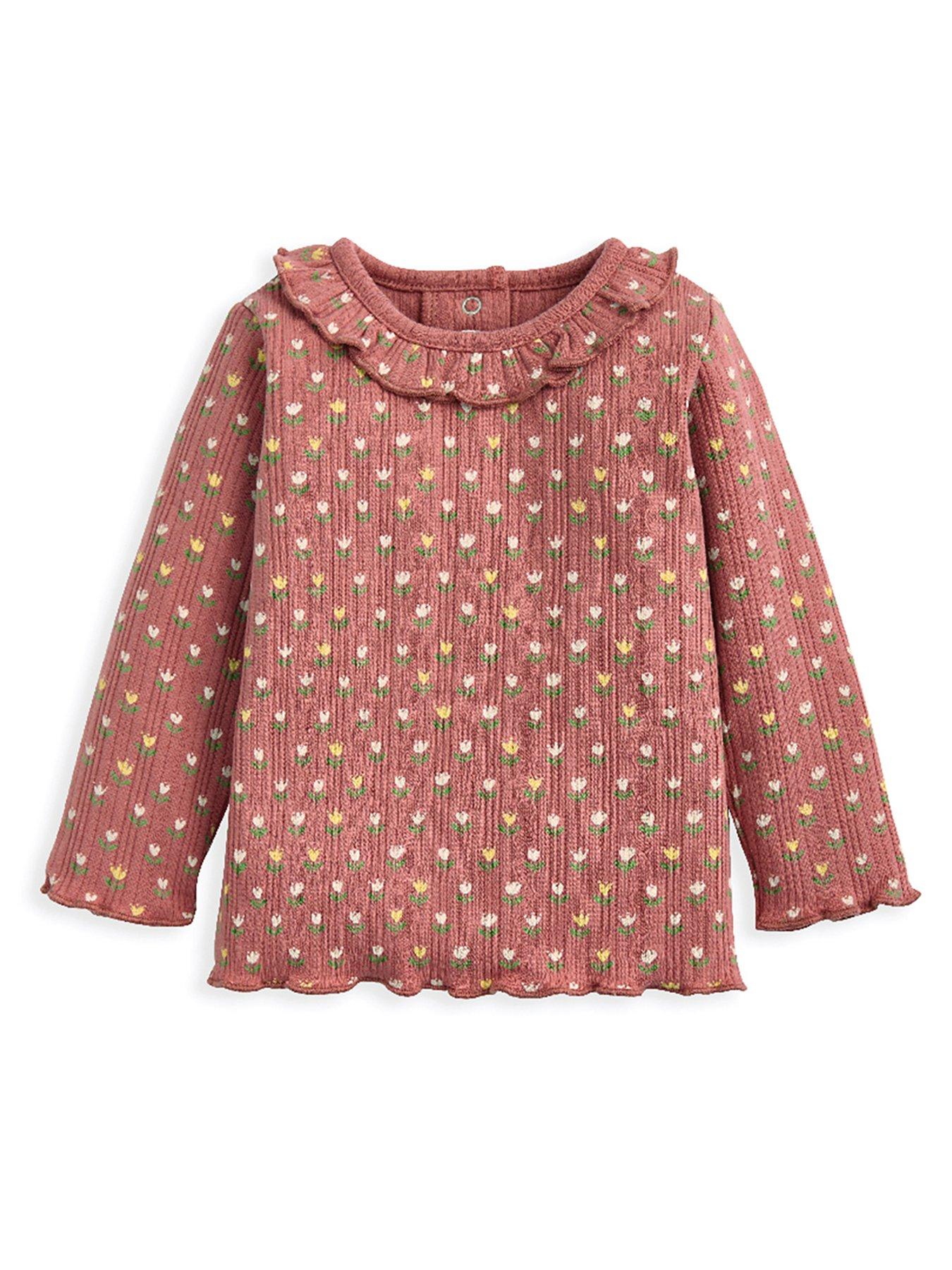 Image 3 of 4 of Mamas & Papas Baby Girls 2 Piece Flowerbed Jersey Top & Bottoms Set - Pink