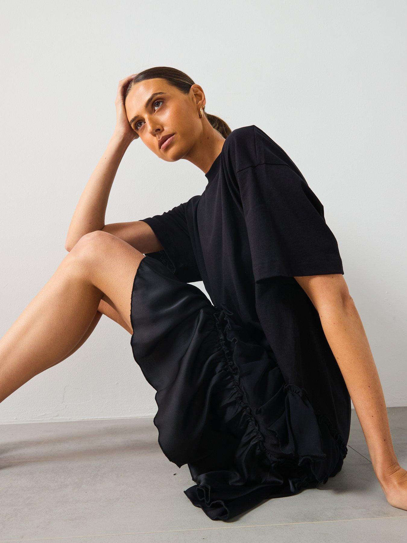Image 6 of 6 of AllSaints Feyre Dress - Black