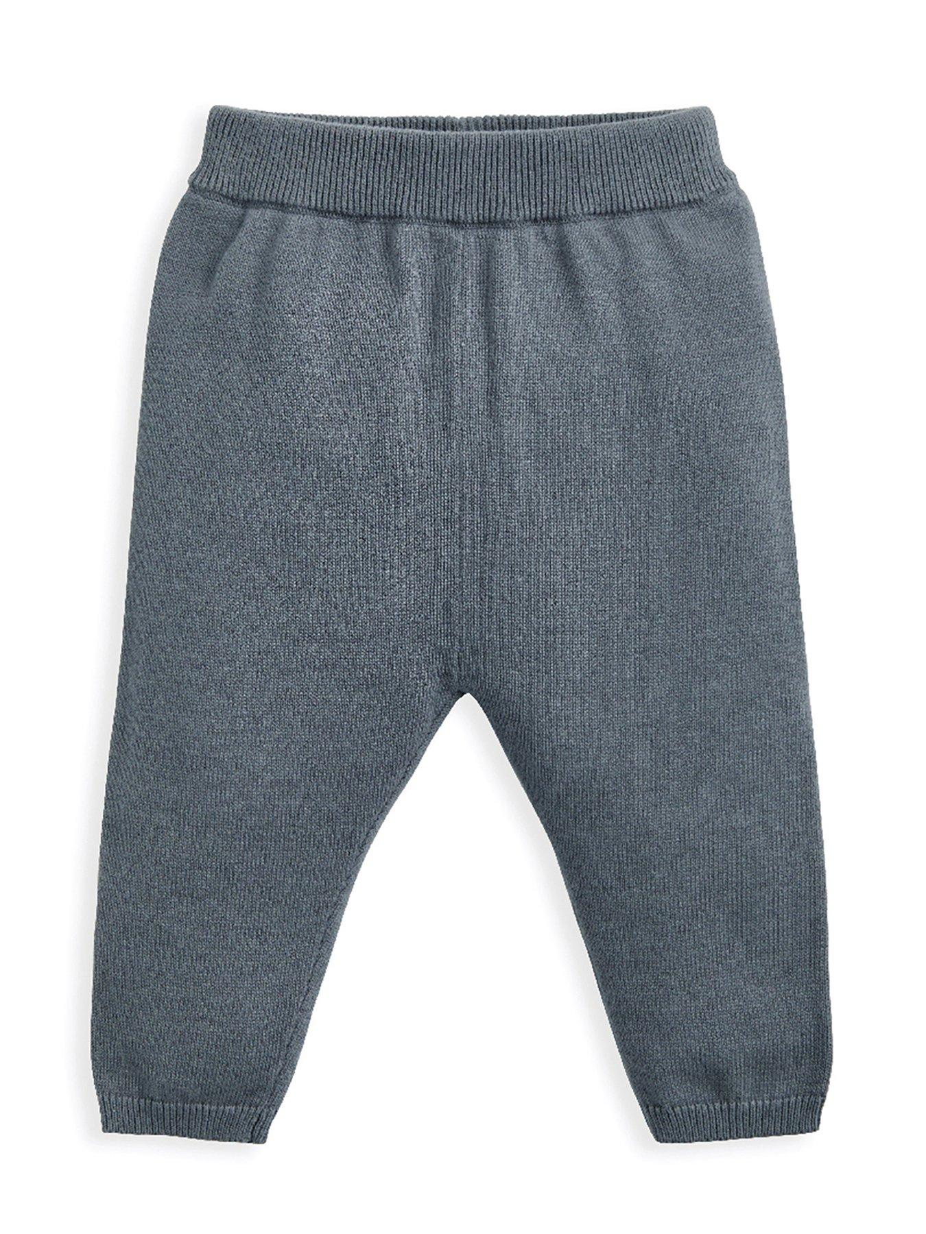 Image 2 of 4 of Mamas & Papas Baby Boys 2 Piece Cable Knitted Top & Trousers Set - Blue