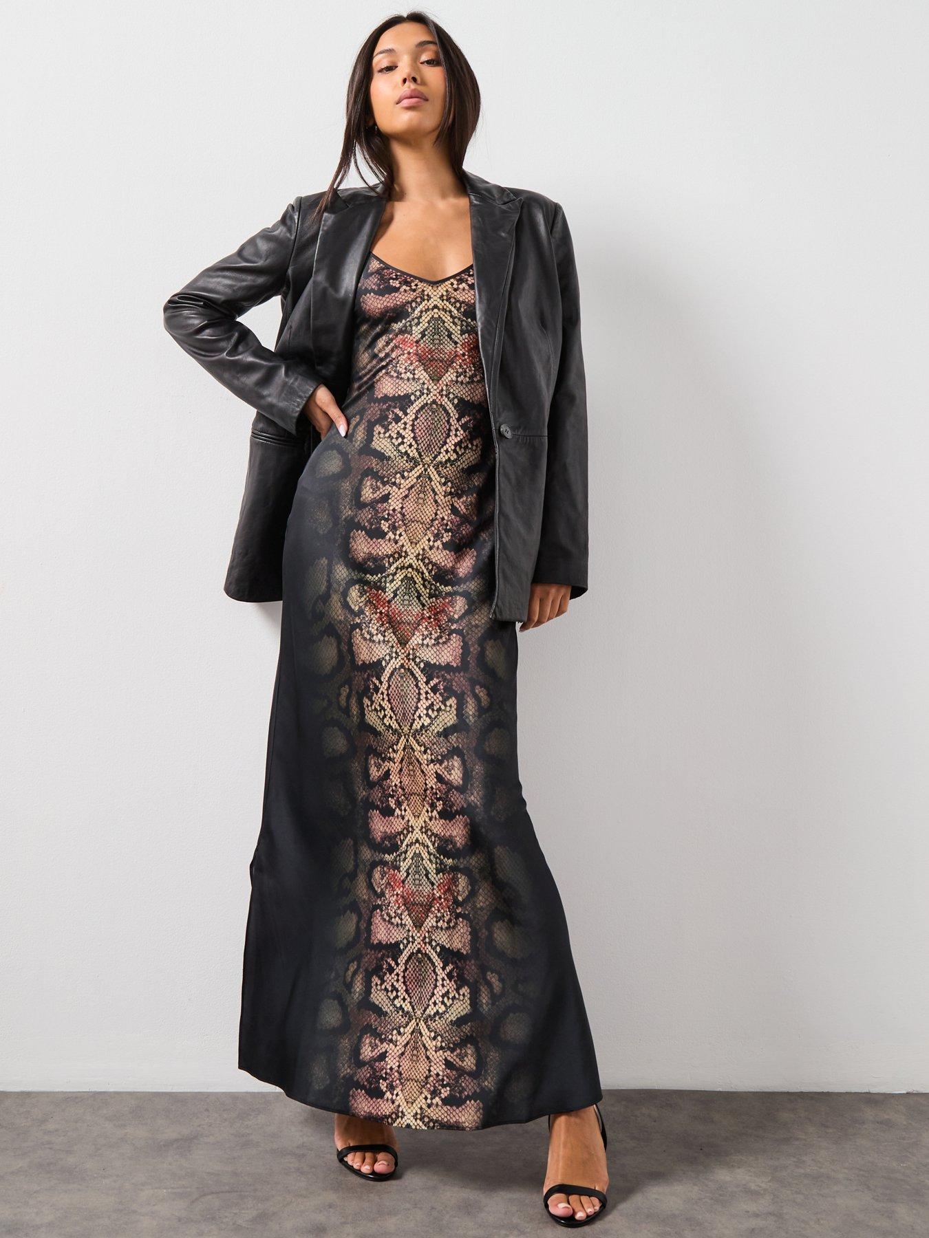  image of allsaints-deri-leather-blazer-black