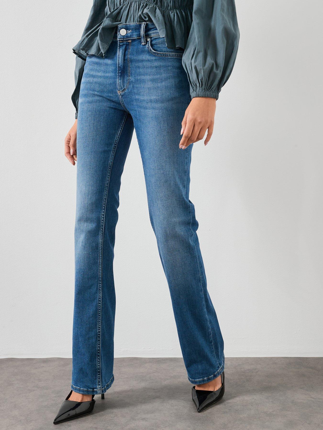 AllSaints Haldan Slim Fit Bootcut Jeans - Mid Wash