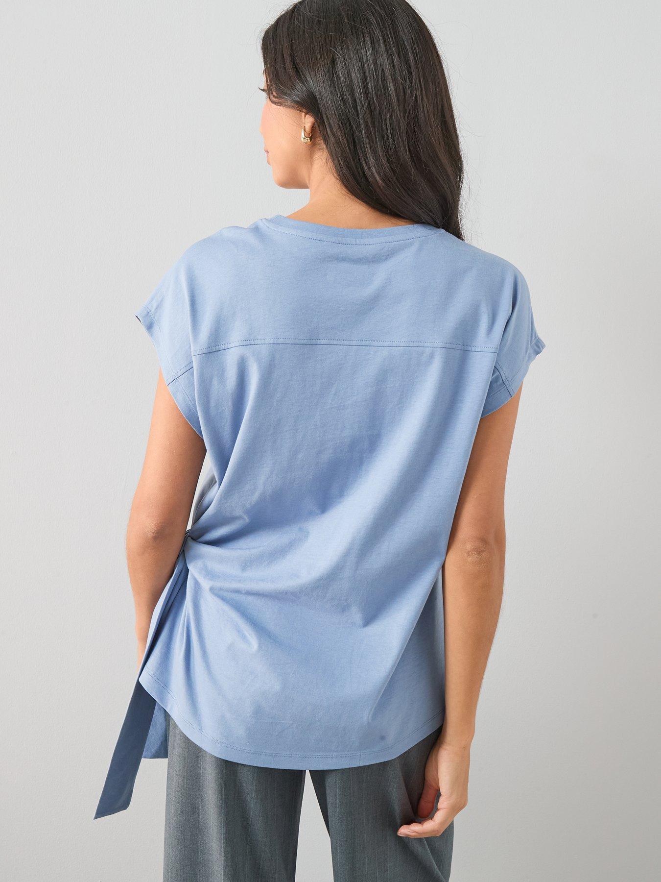 Image 2 of 6 of The Very Collection Tie Side T-Shirt - Blue