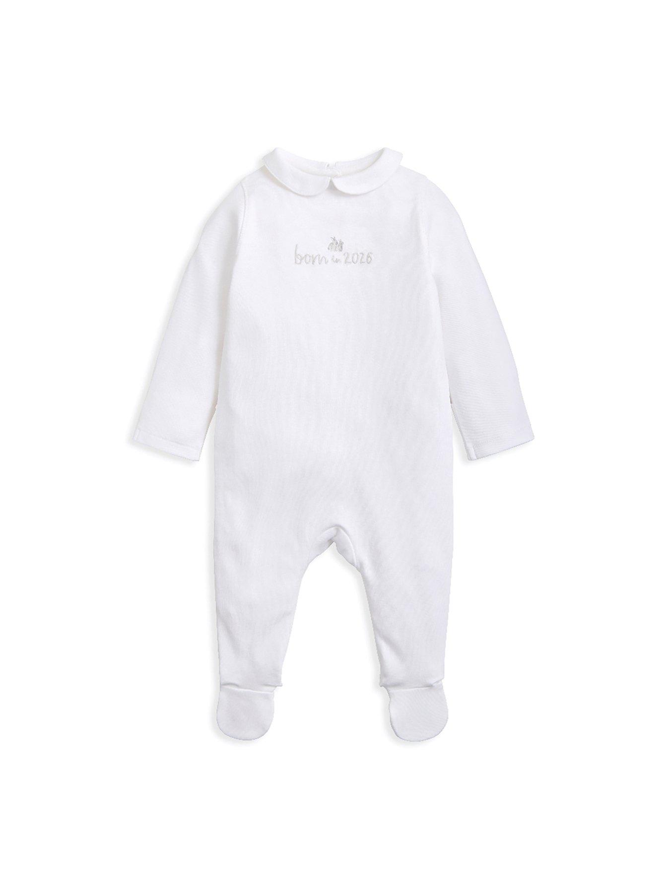 mamas-papas-baby-unisex-born-in-2026-embroidered-sleepsuit-white