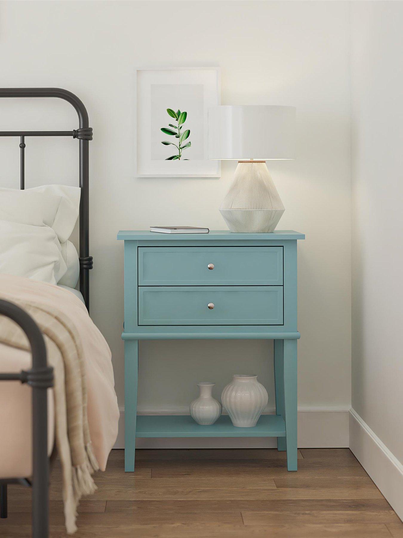 Dorel Home Franklin Accent Table With 2 Drawers Blue