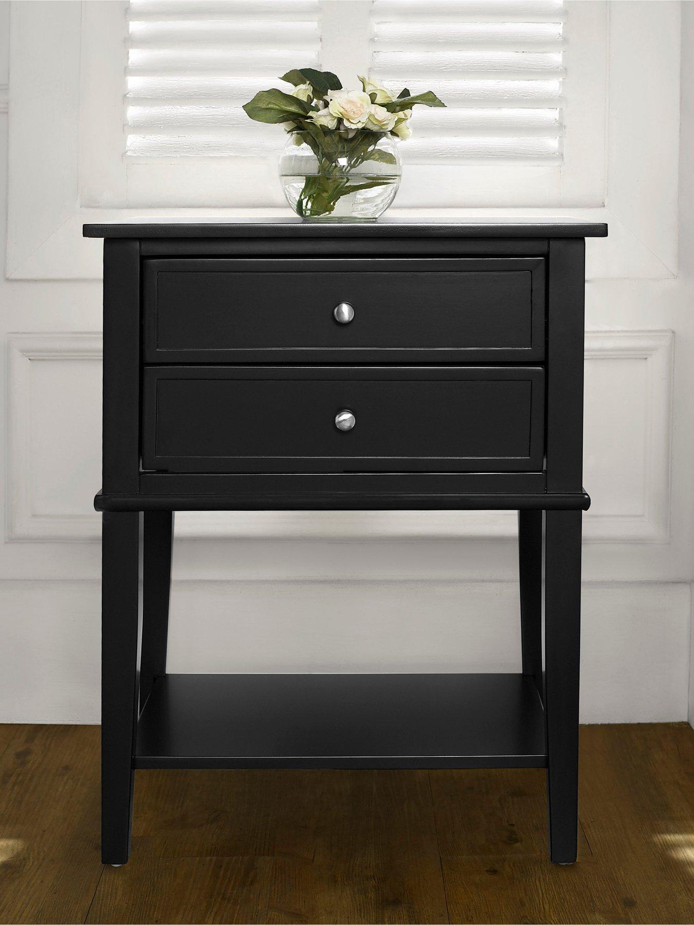 Dorel Home Franklin Accent Table With 2 Drawers Black