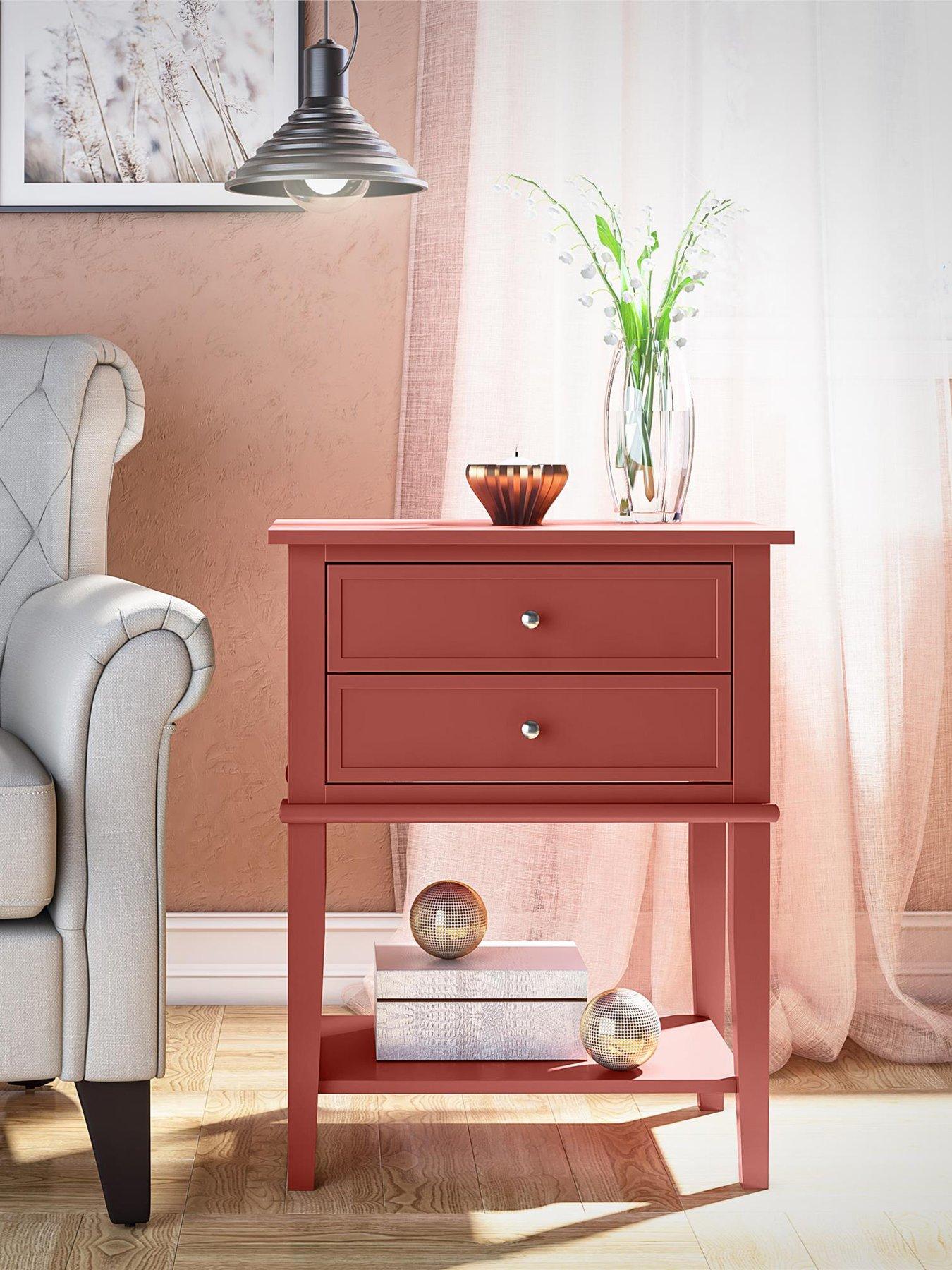 Image 1 of 7 of Dorel Home Franklin Accent Table With 2 Drawers Terracotta