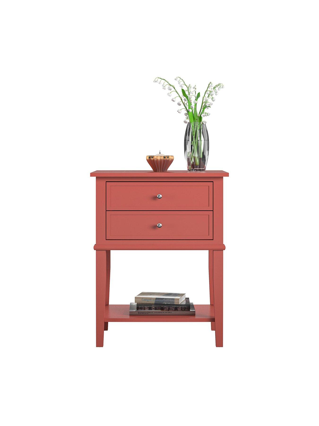 Image 4 of 7 of Dorel Home Franklin Accent Table With 2 Drawers Terracotta