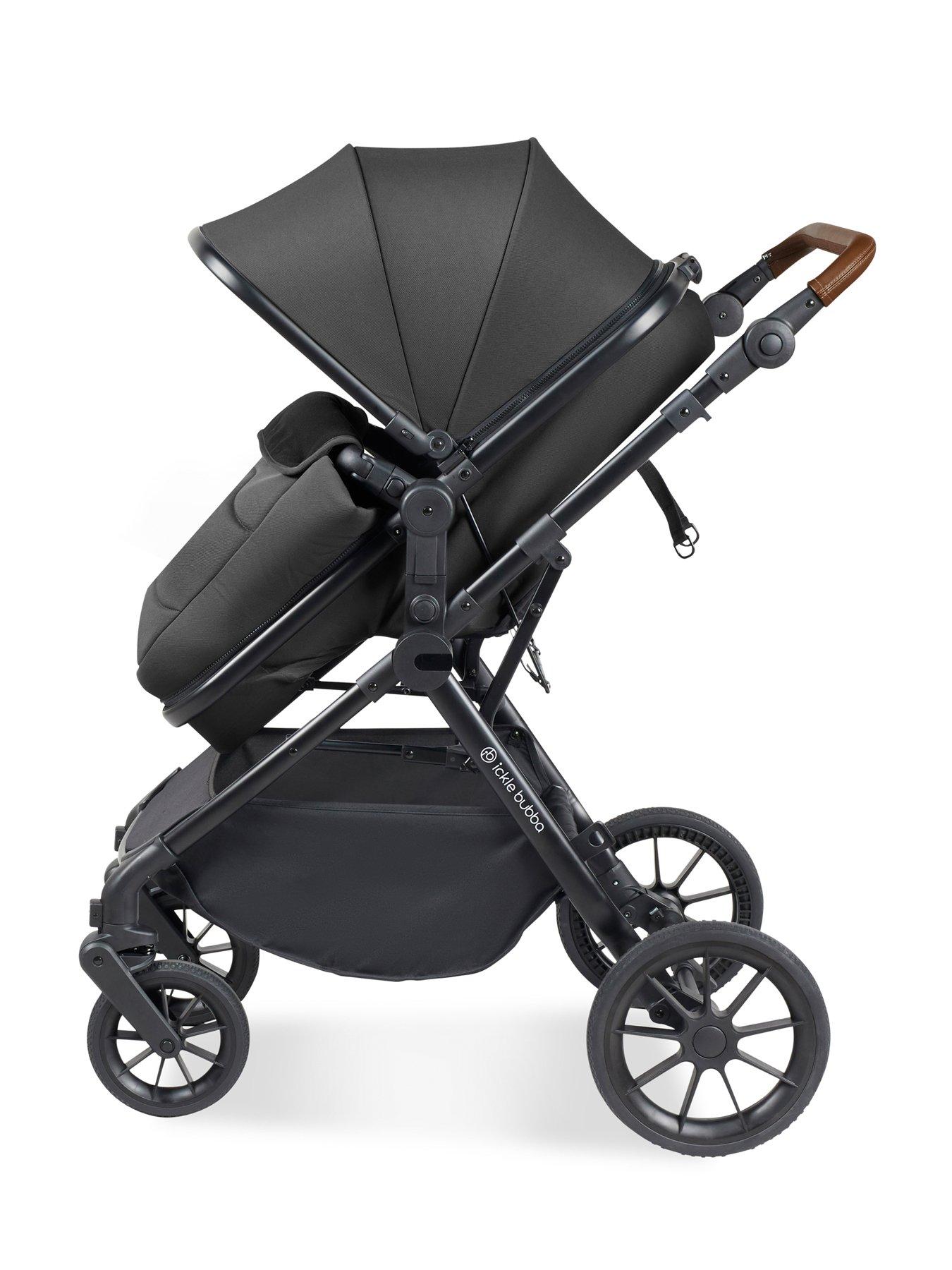 Image 4 of 6 of Ickle Bubba Cosmo All-in-One i-Size Travel System with Cirrus Car Seat & ISOFIX Base - Black / Graphite / Tan